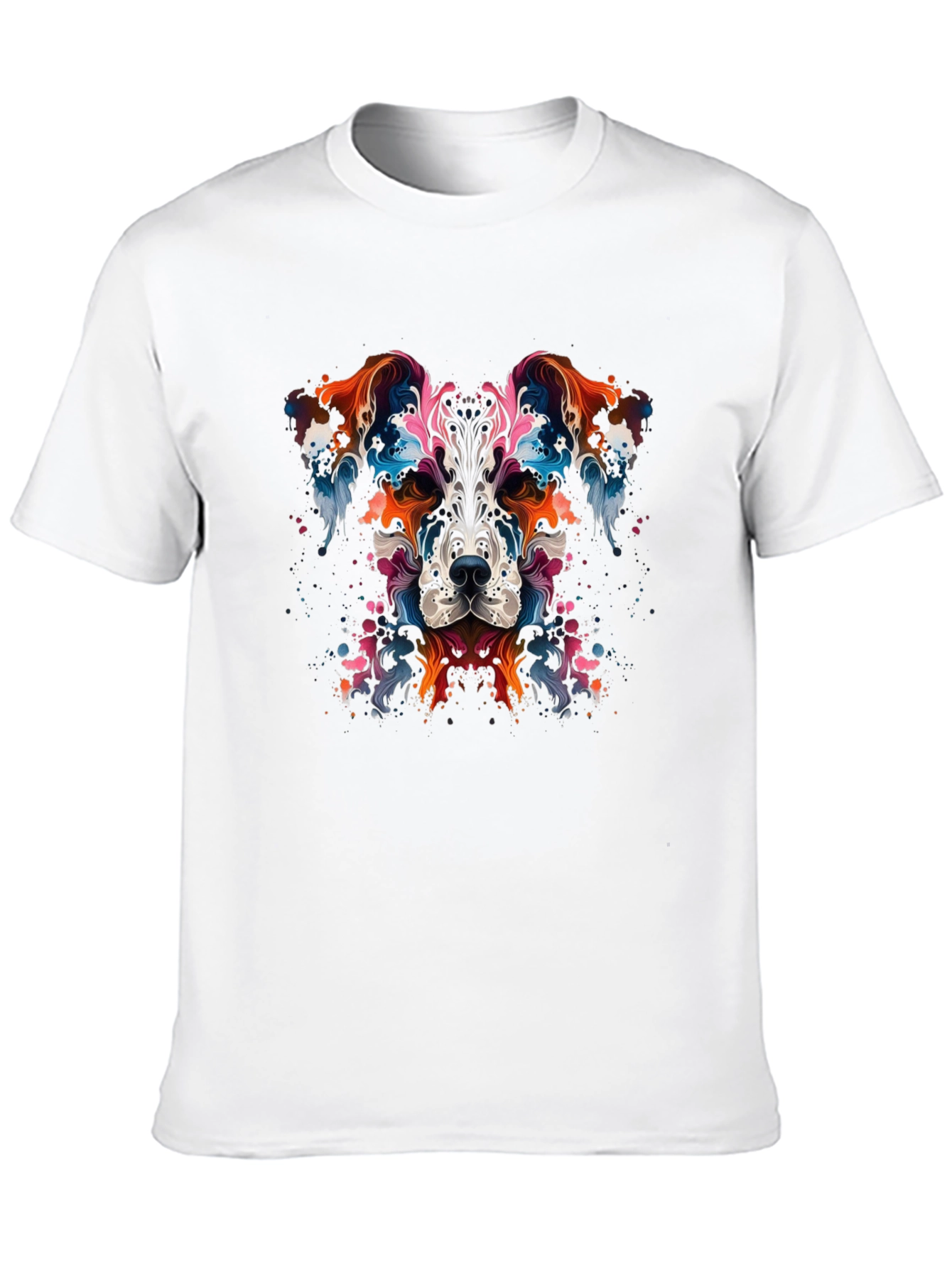 Abstract Dog Graphic Black T-Shirt