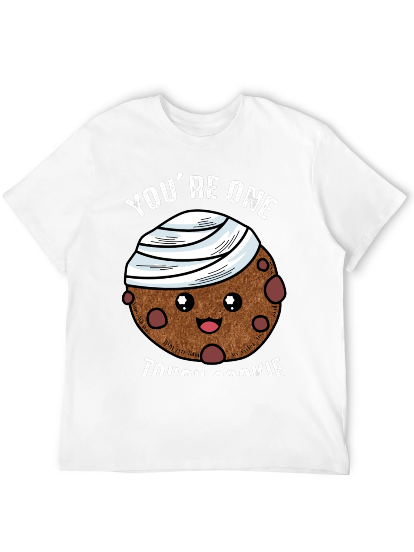 Tough Cookie Graphic T-Shirt: Cute Bandaged Cookie Design