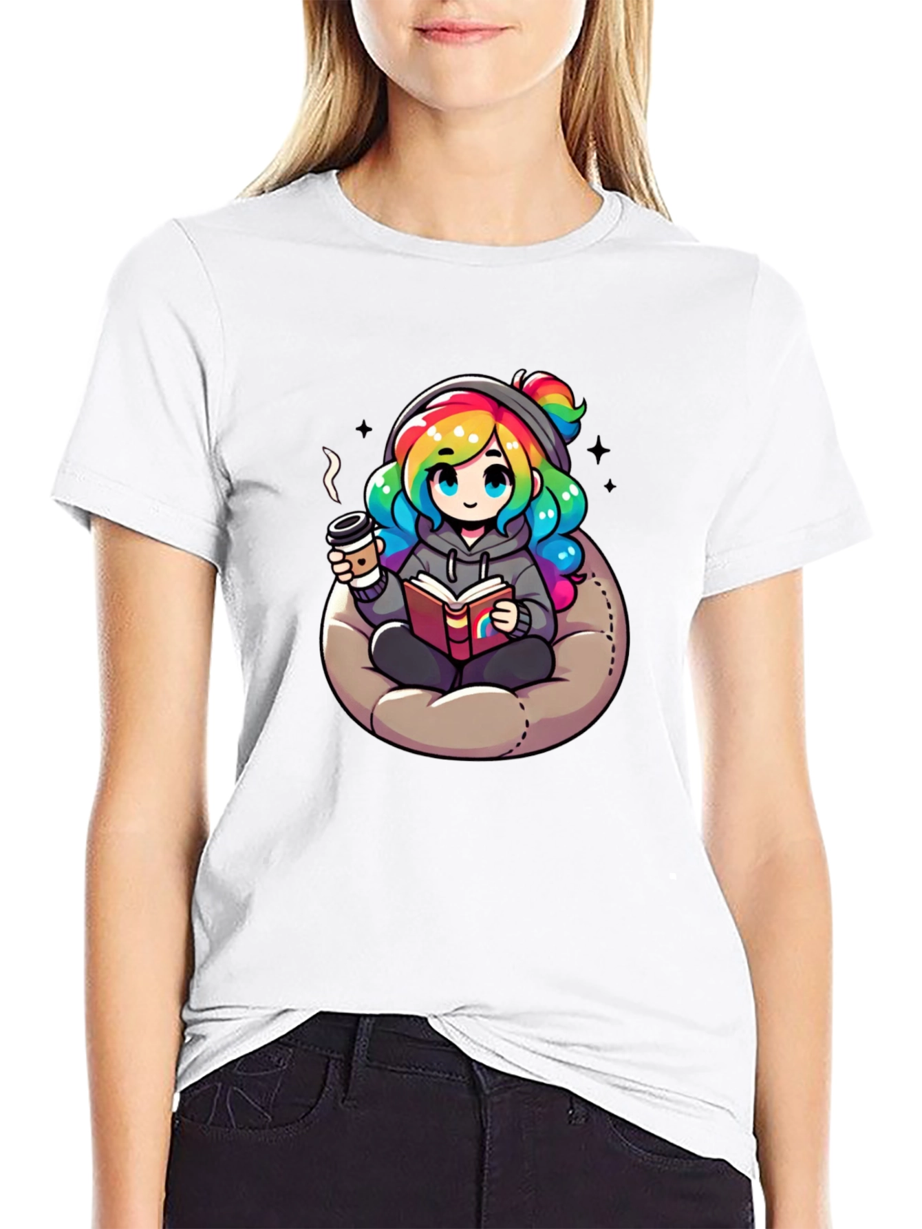 Cartoon Rainbow Hair T-Shirt