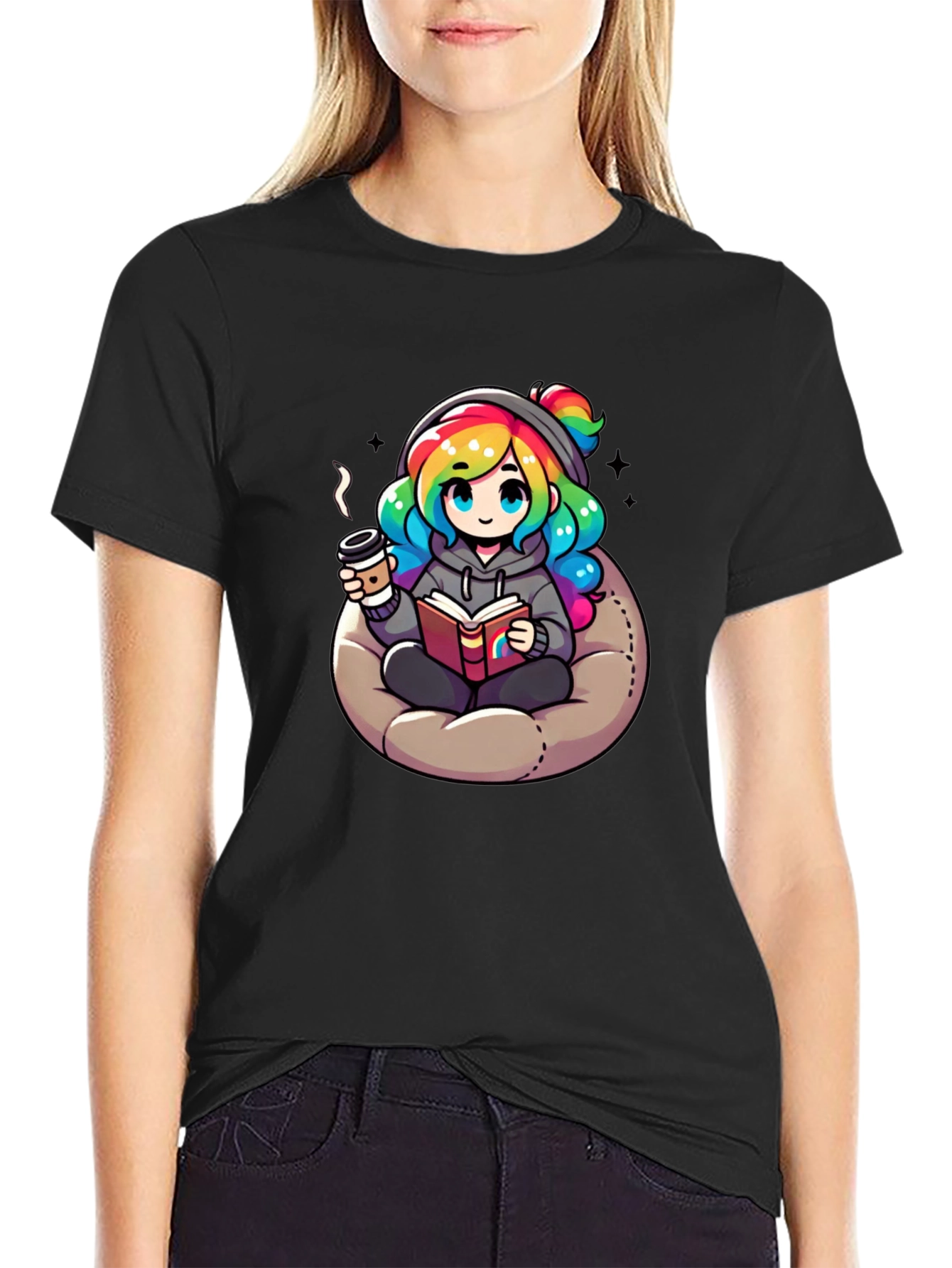 Cartoon Rainbow Hair T-Shirt