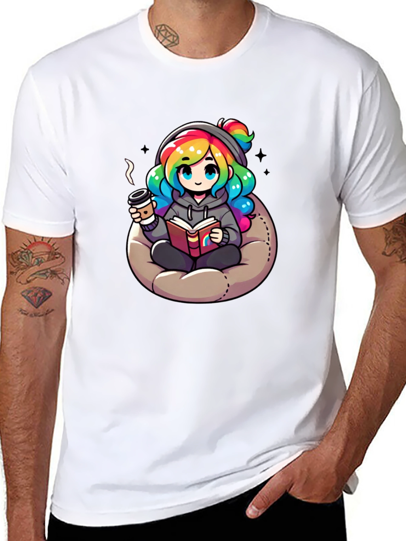Cartoon Rainbow Hair T-Shirt