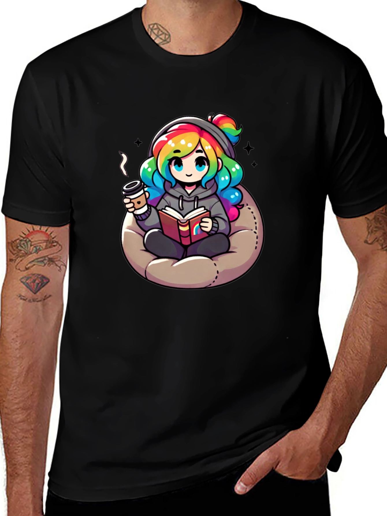 Cartoon Rainbow Hair T-Shirt