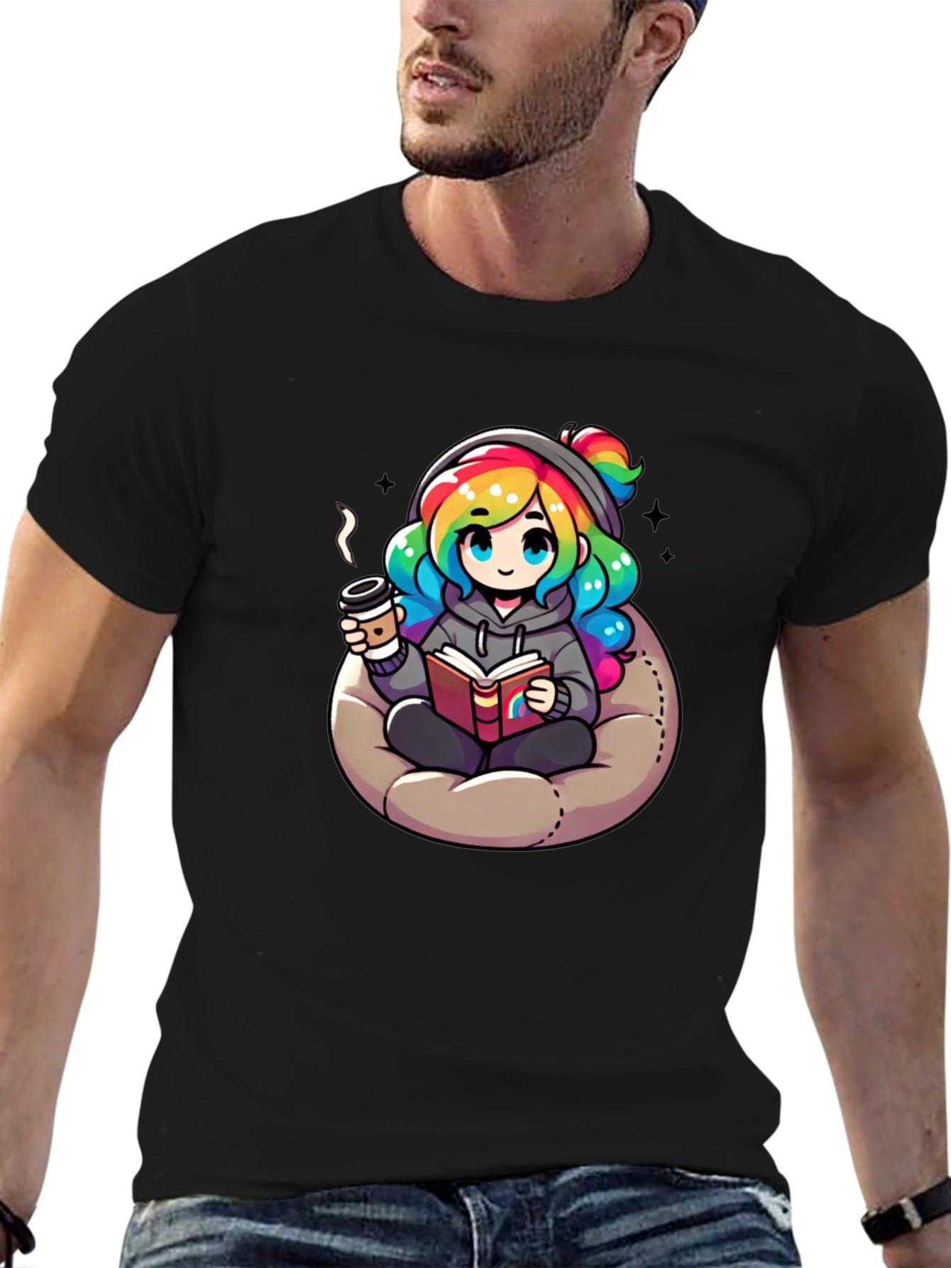 Cartoon Rainbow Hair T-Shirt