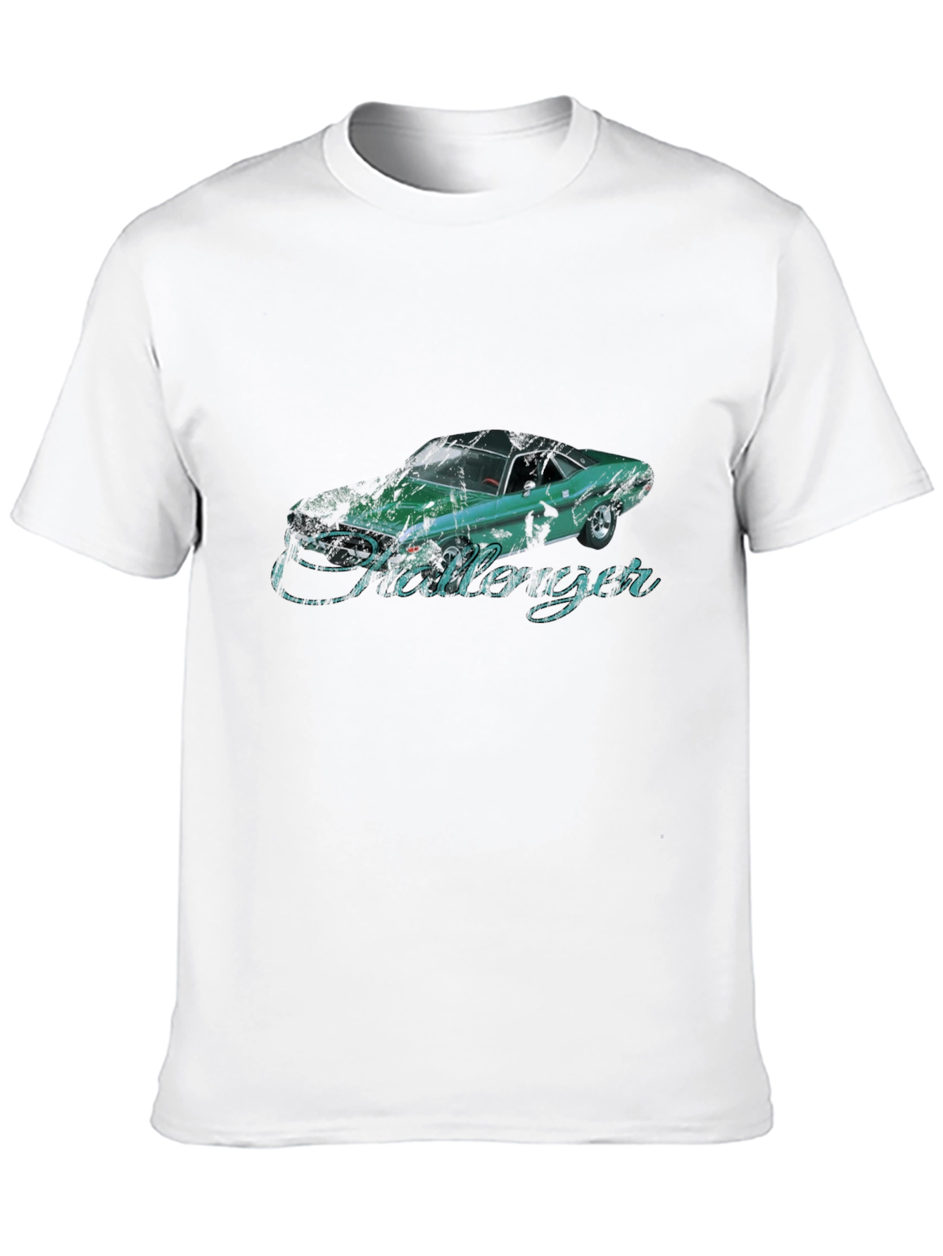 Classic Car Tee: Challenger Graphic Print Black T-Shirt