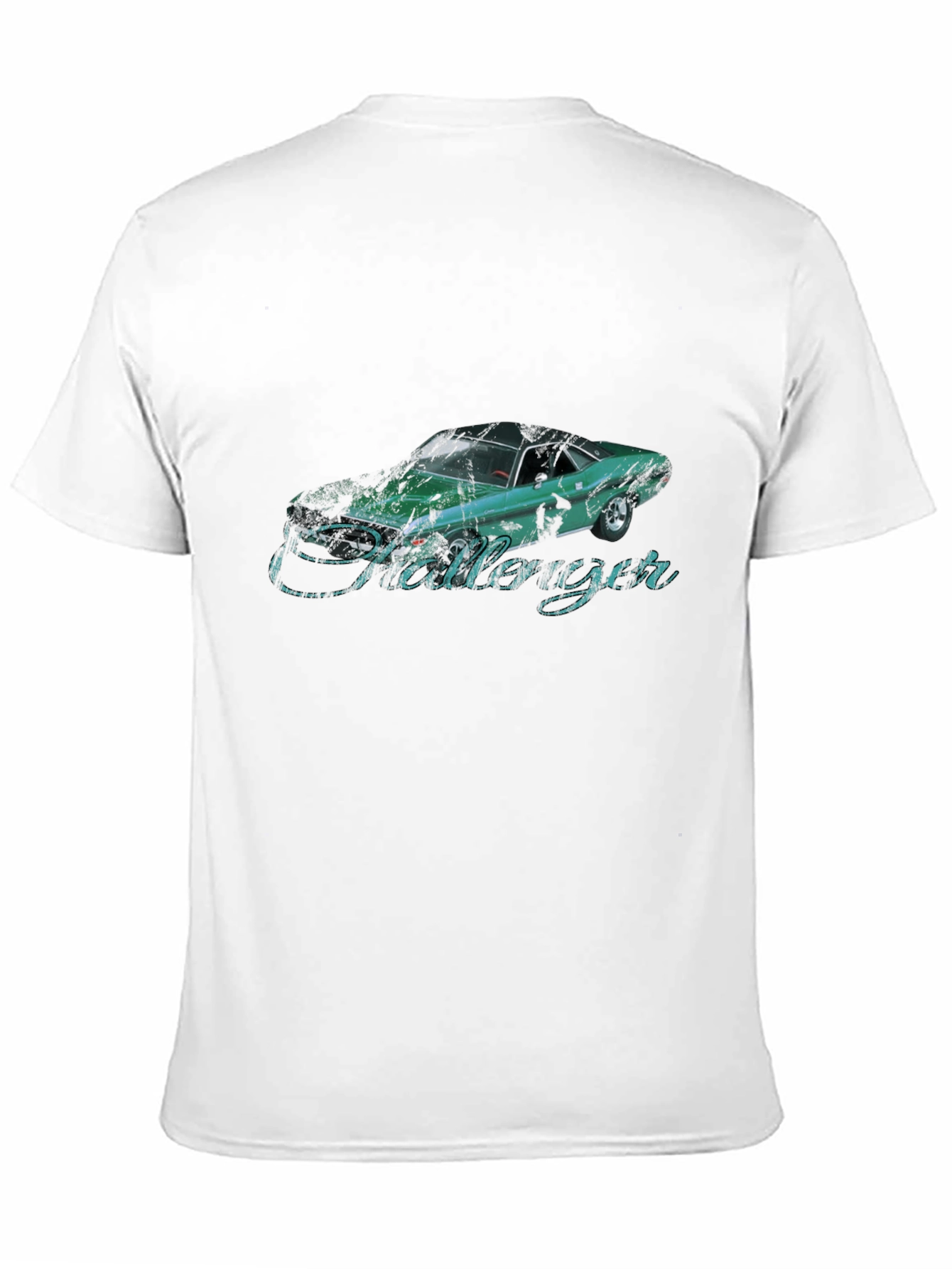 Classic Car Tee: Challenger Graphic Print Black T-Shirt