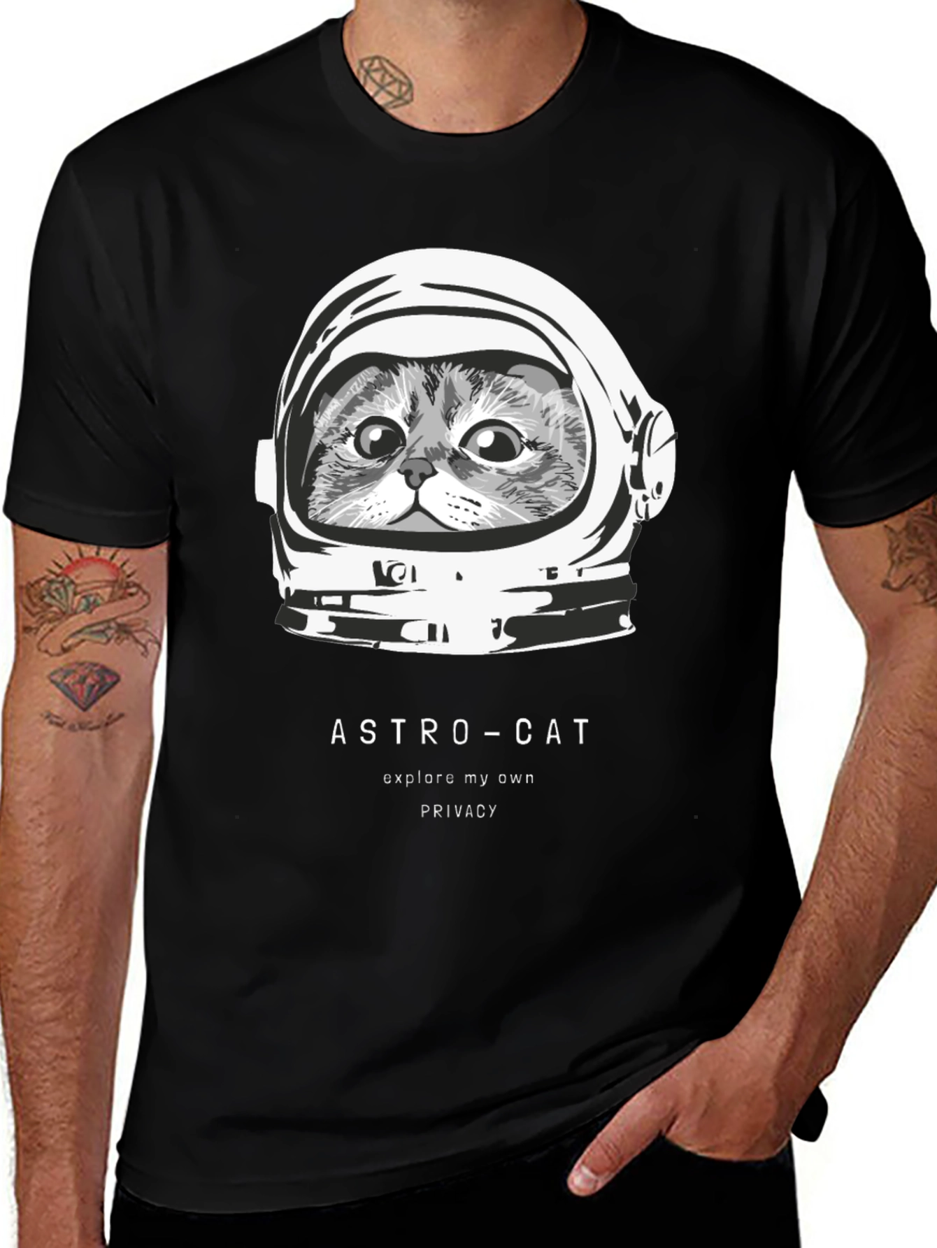 Astro-Cat Graphic Tee - Explore Your Own Privacy