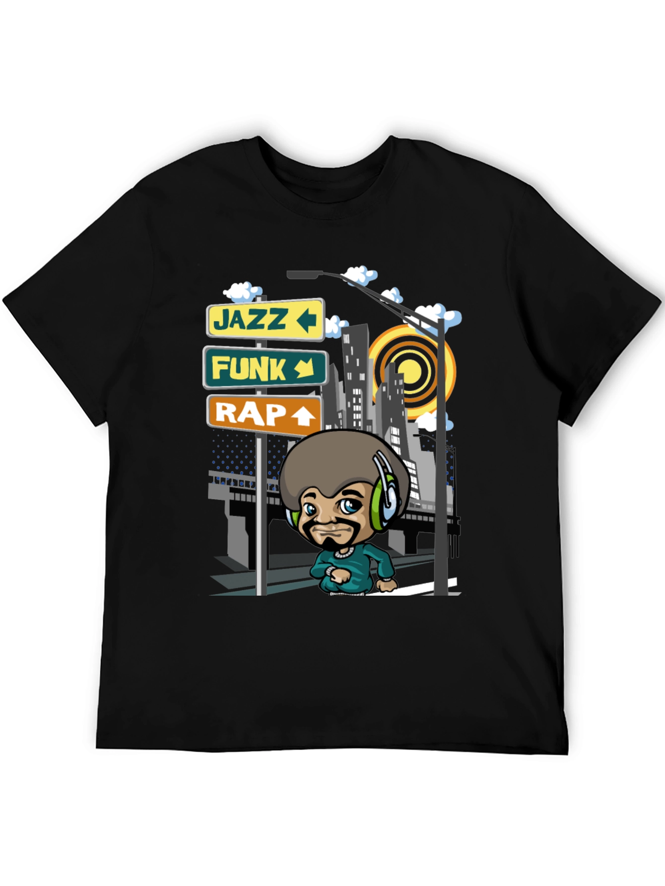 Cool Afro DJ Graphic T-Shirt - Jazz Funk Rap