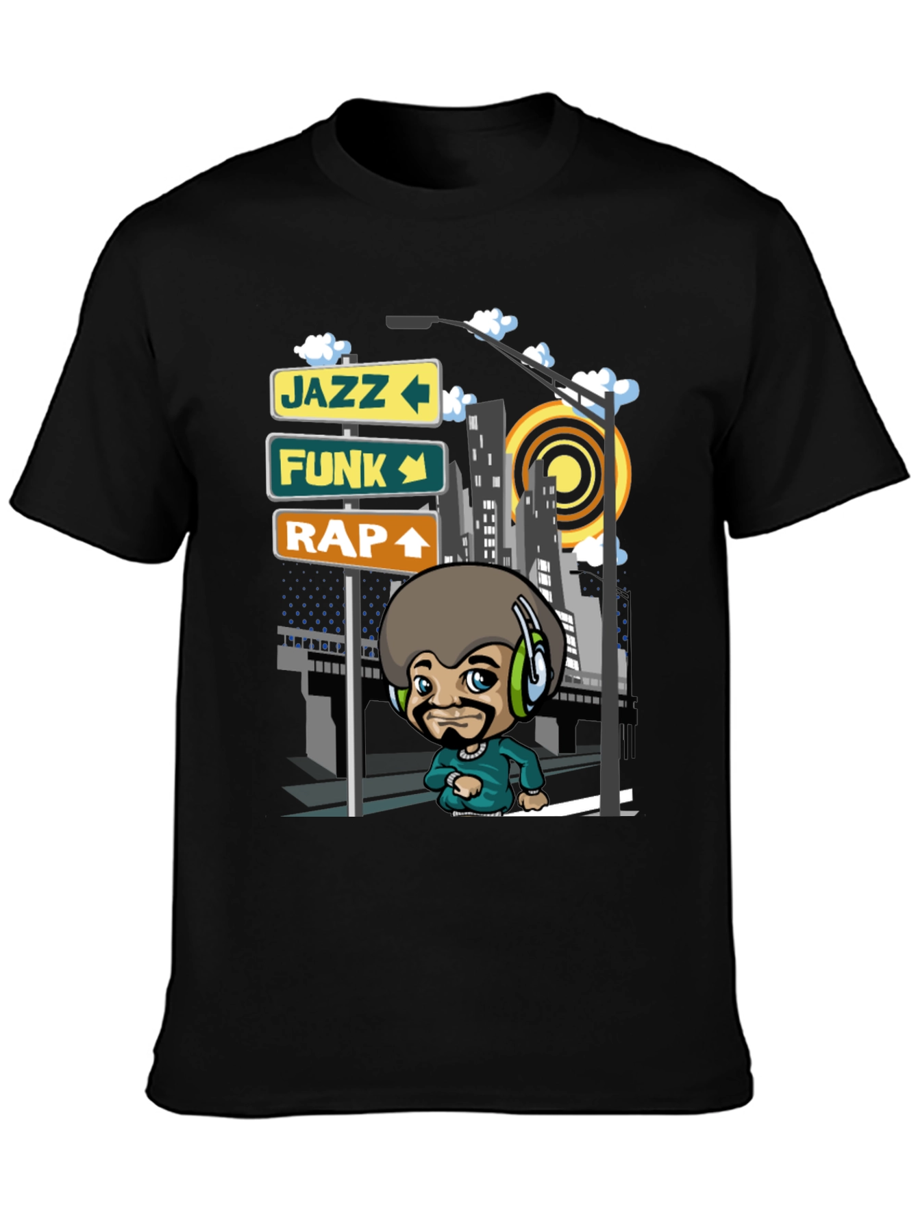 Cool Afro DJ Graphic T-Shirt - Jazz Funk Rap