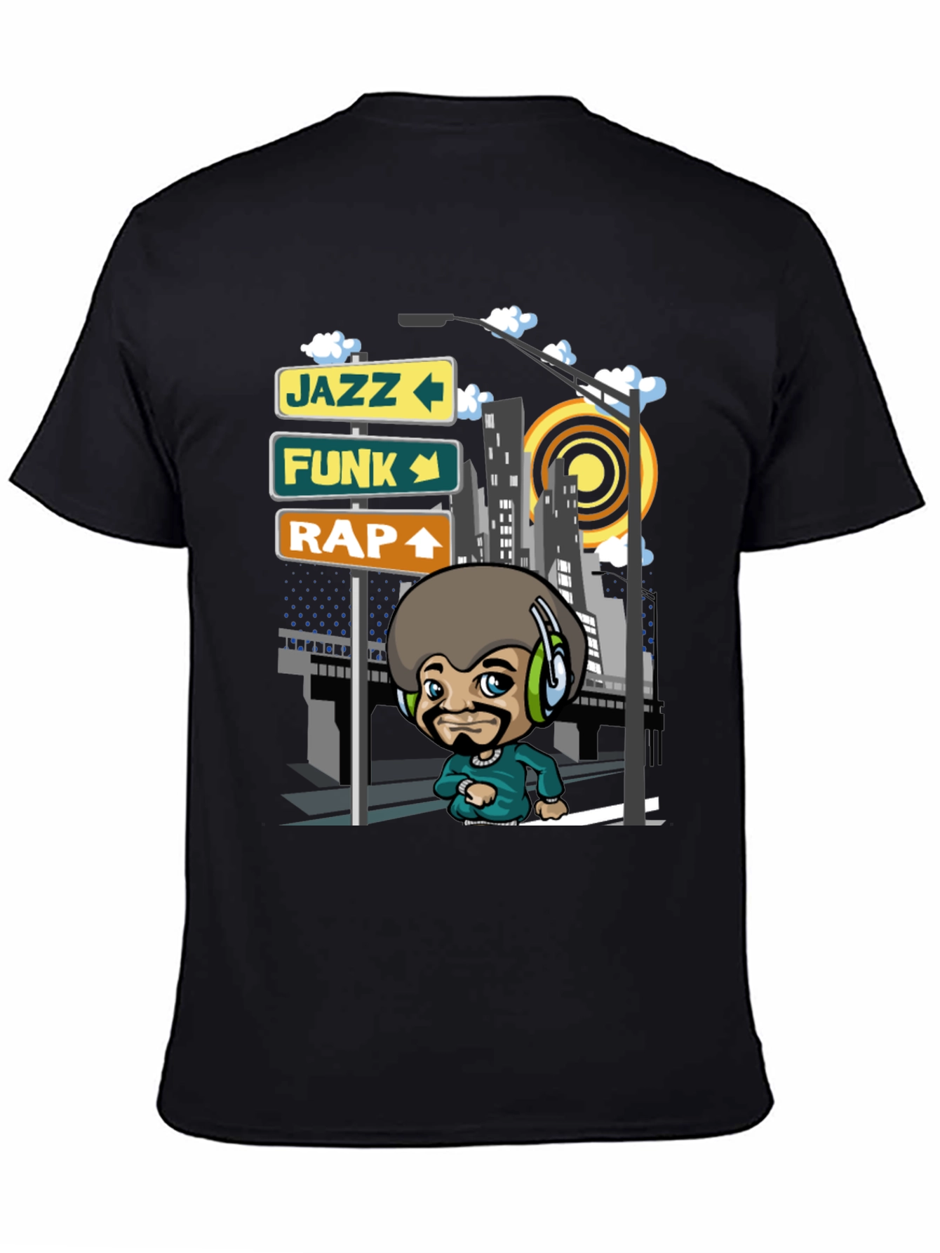 Cool Afro DJ Graphic T-Shirt - Jazz Funk Rap