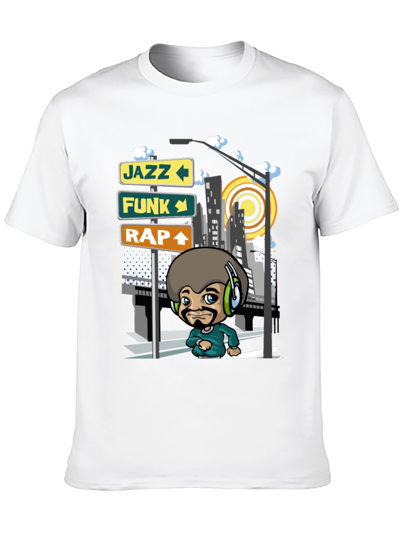 Cool Afro DJ Graphic T-Shirt - Jazz Funk Rap