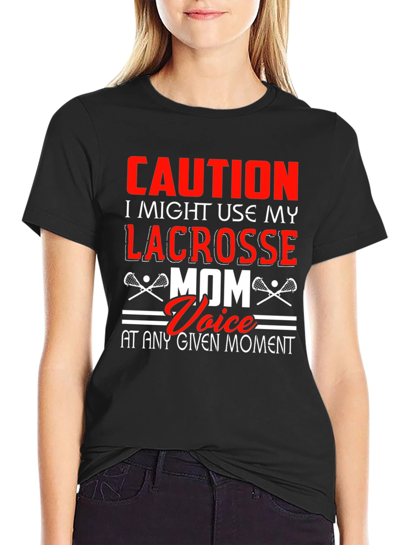 Caution Lacrosse Mom T-Shirt