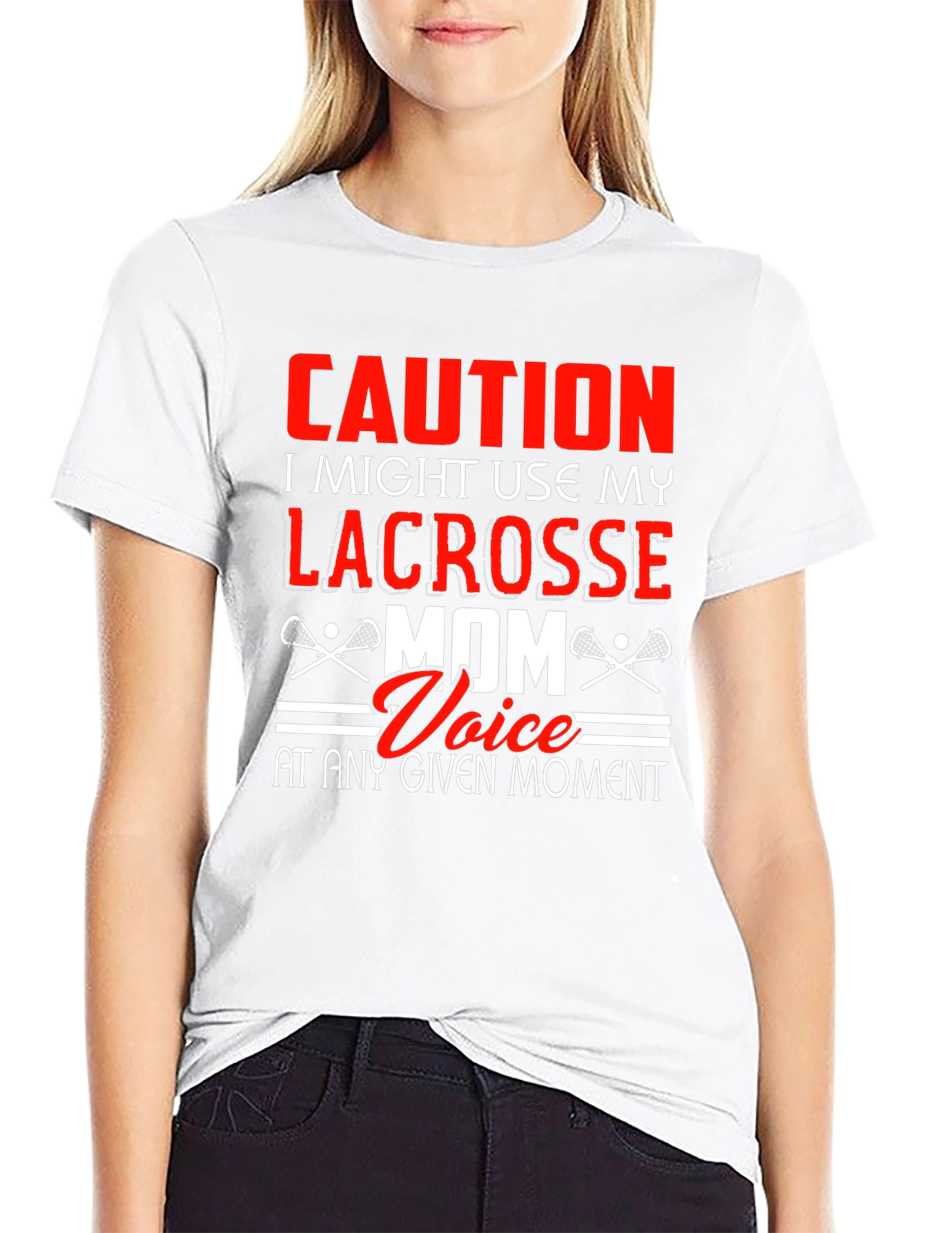 Caution Lacrosse Mom T-Shirt