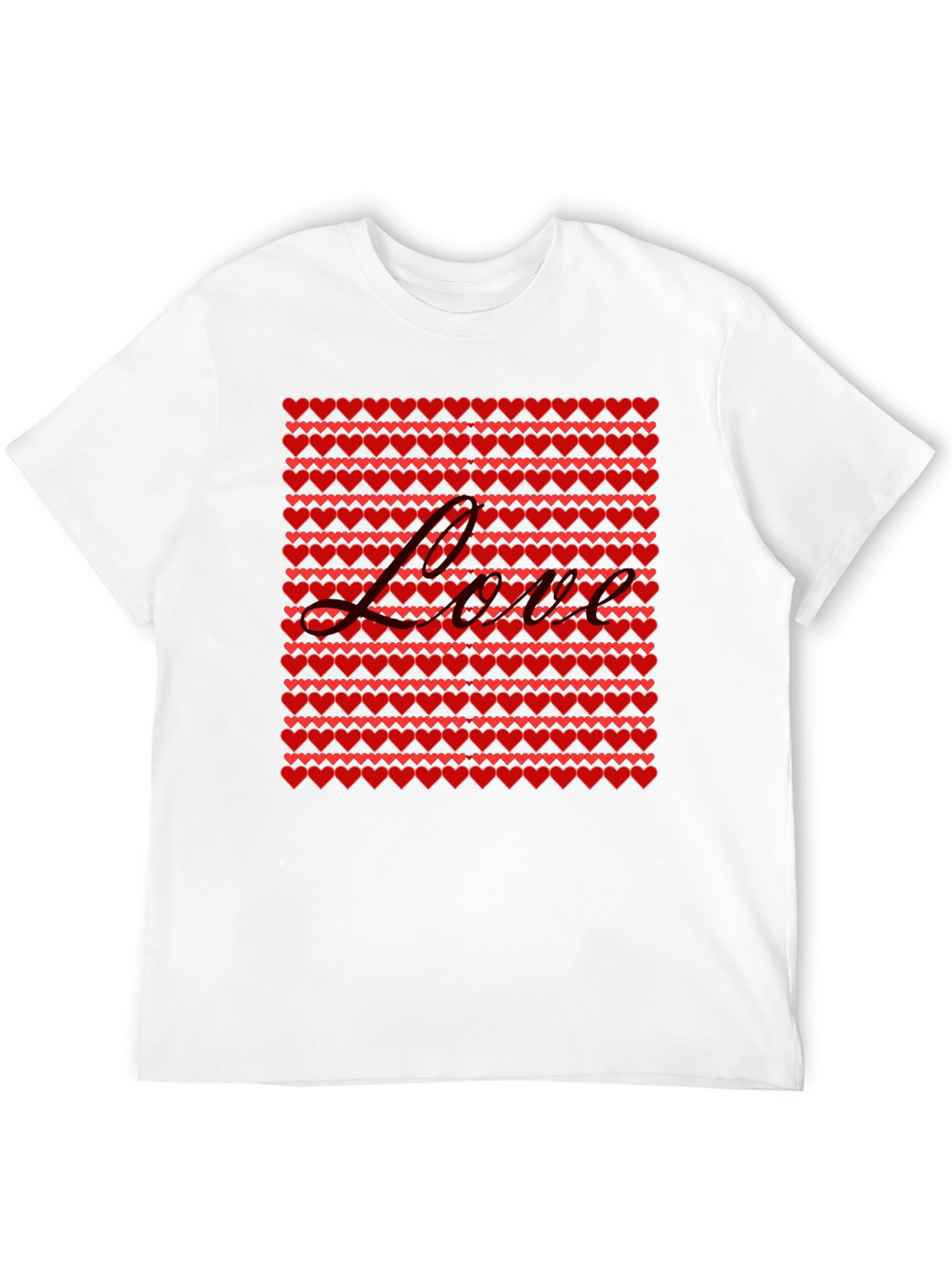 Love Heart Pattern T-Shirt - Valentines Day Gift