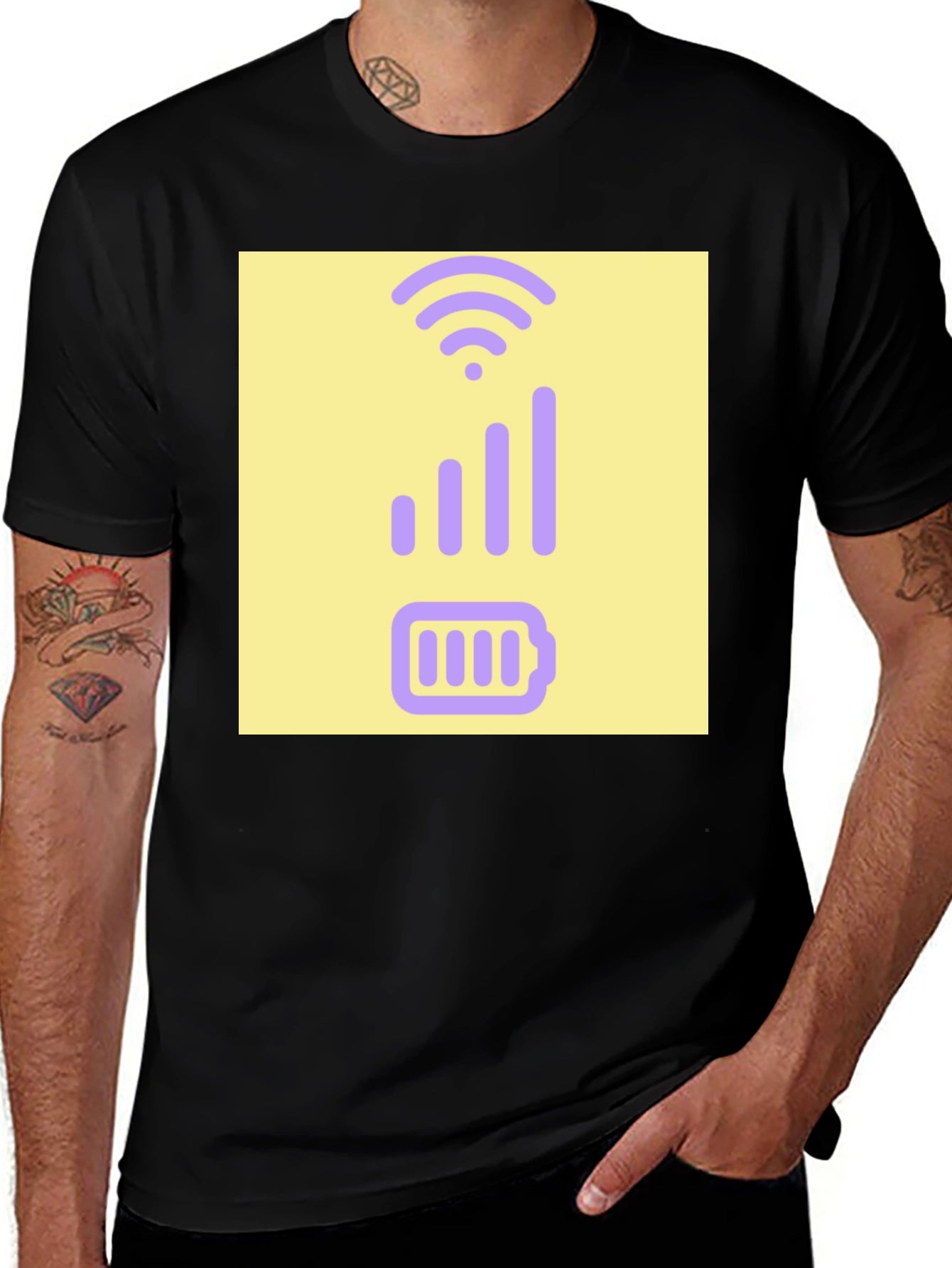 Tech Savvy T-Shirt: Battery & Signal