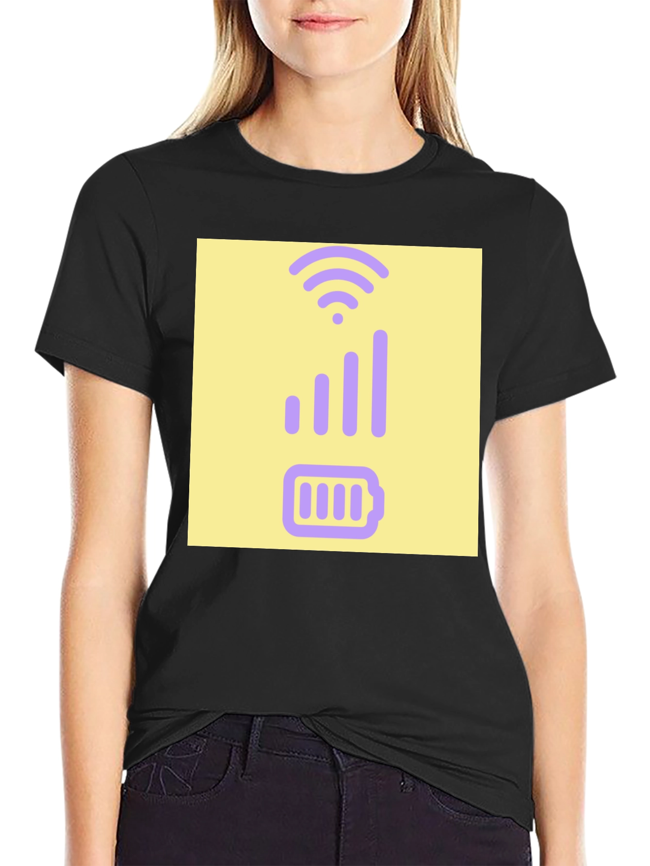 Tech Savvy T-Shirt: Battery & Signal