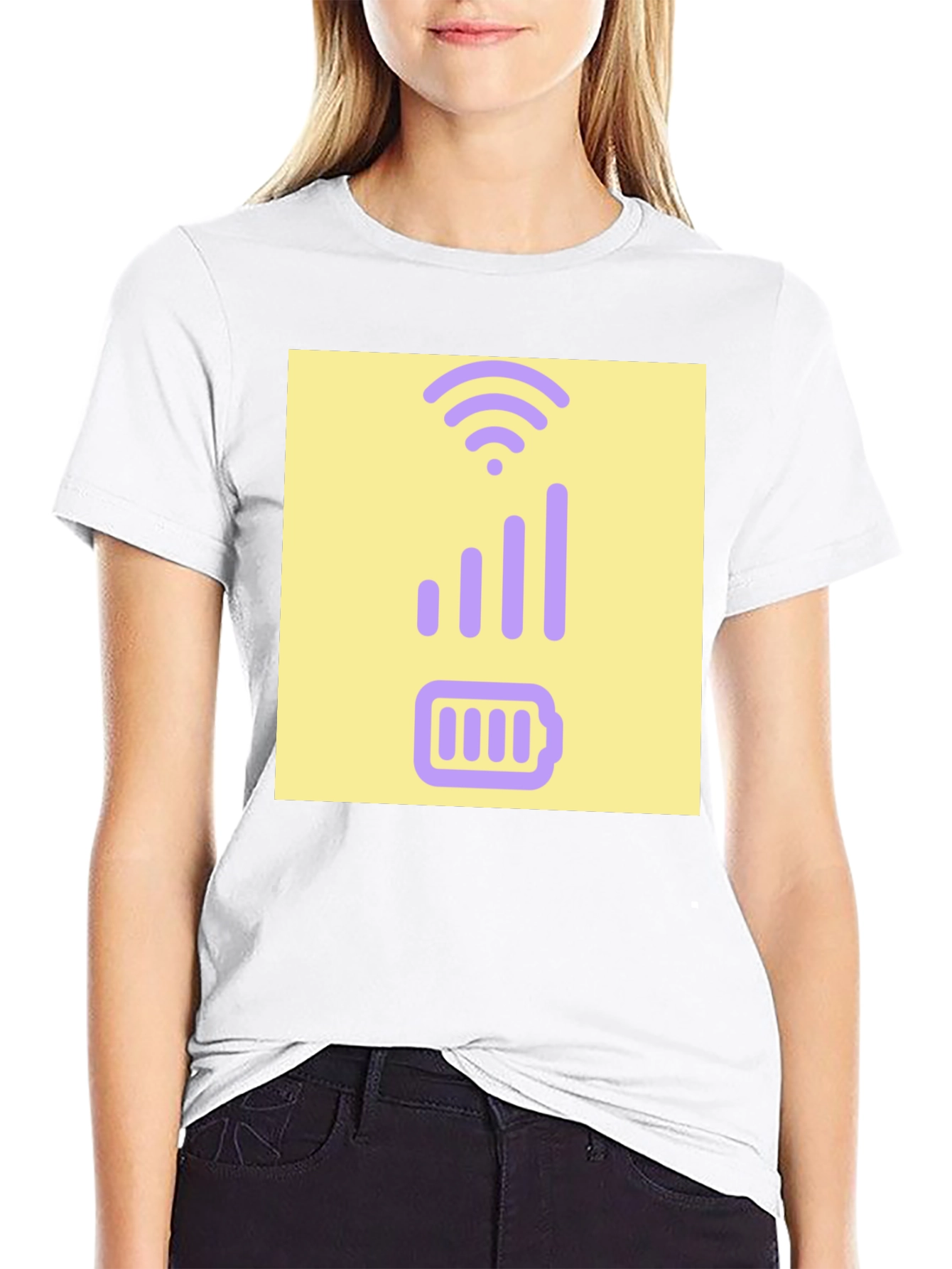 Tech Savvy T-Shirt: Battery & Signal