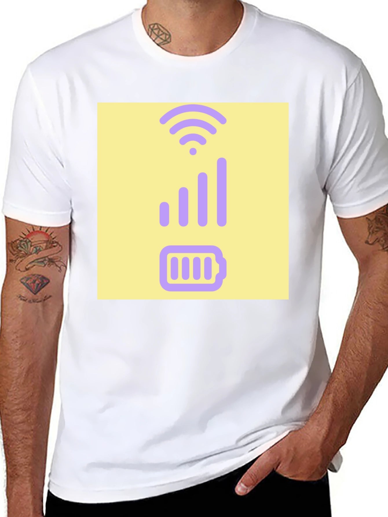 Tech Savvy T-Shirt: Battery & Signal