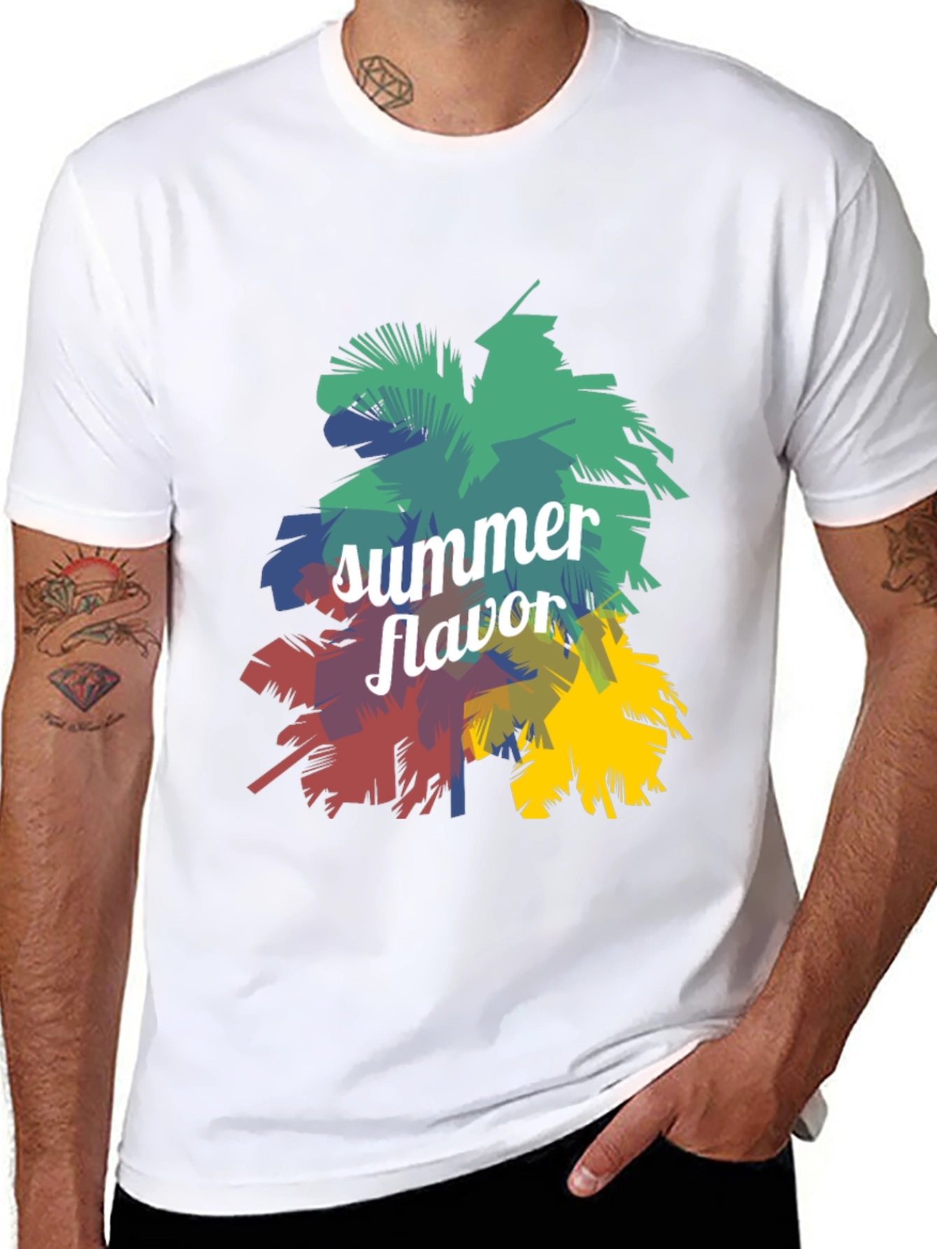 Summer Flavor Graphic Print Black T-Shirt