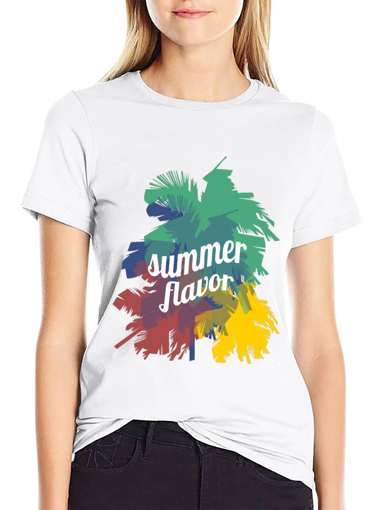 Summer Flavor Graphic Print Black T-Shirt