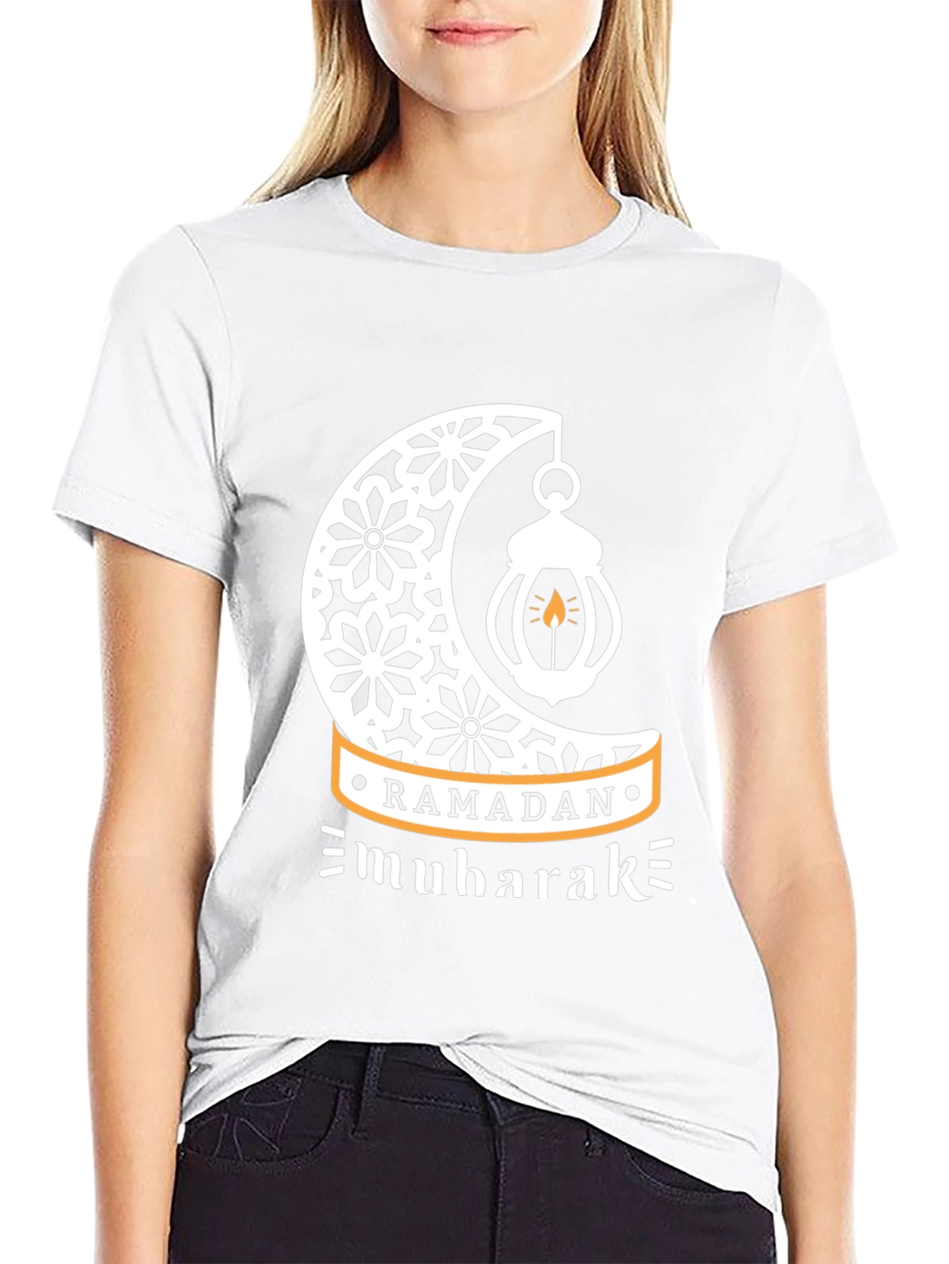 Ramadan Mubarak T-Shirt - Festive Islamic Crescent Moon Design