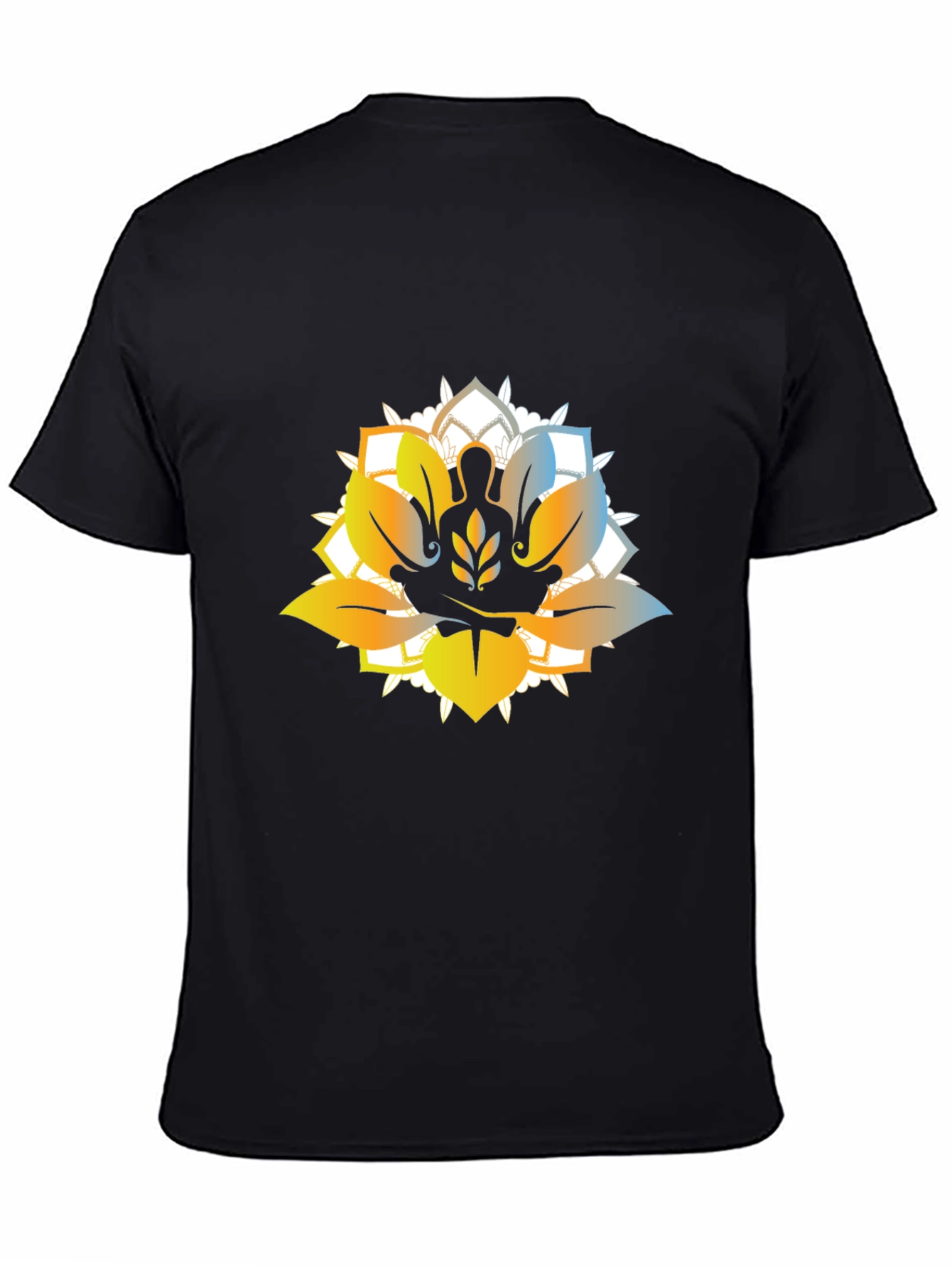 Lotus Meditation Graphic T-Shirt - Black