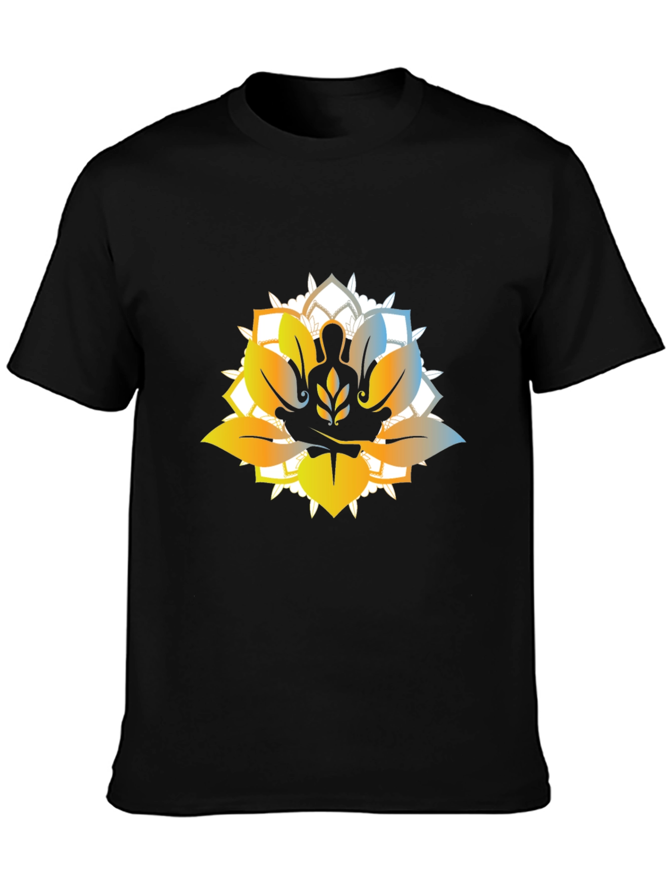 Lotus Meditation Graphic T-Shirt - Black