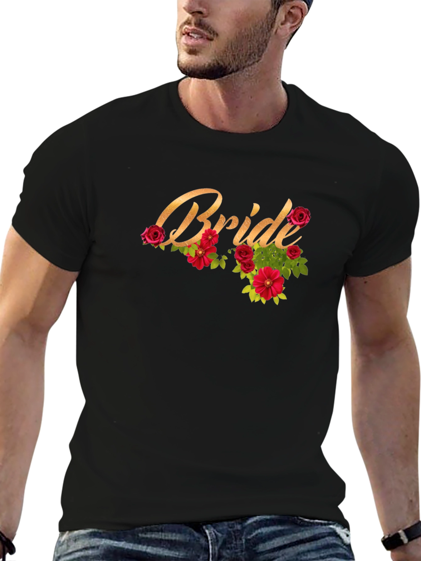 Bride T-Shirt with Floral Design