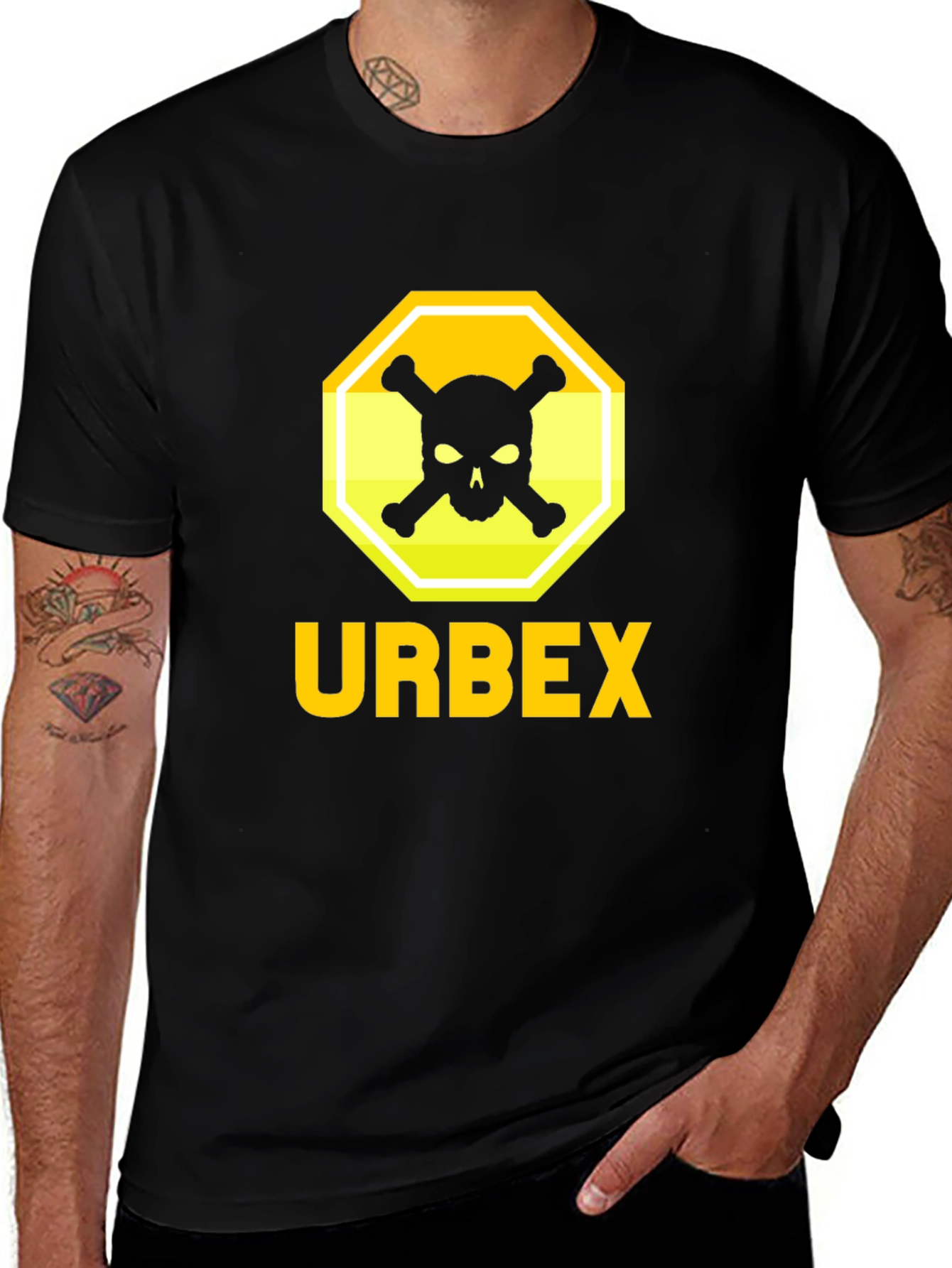 Urbex Skull & Crossbones Graphic Tee - Black