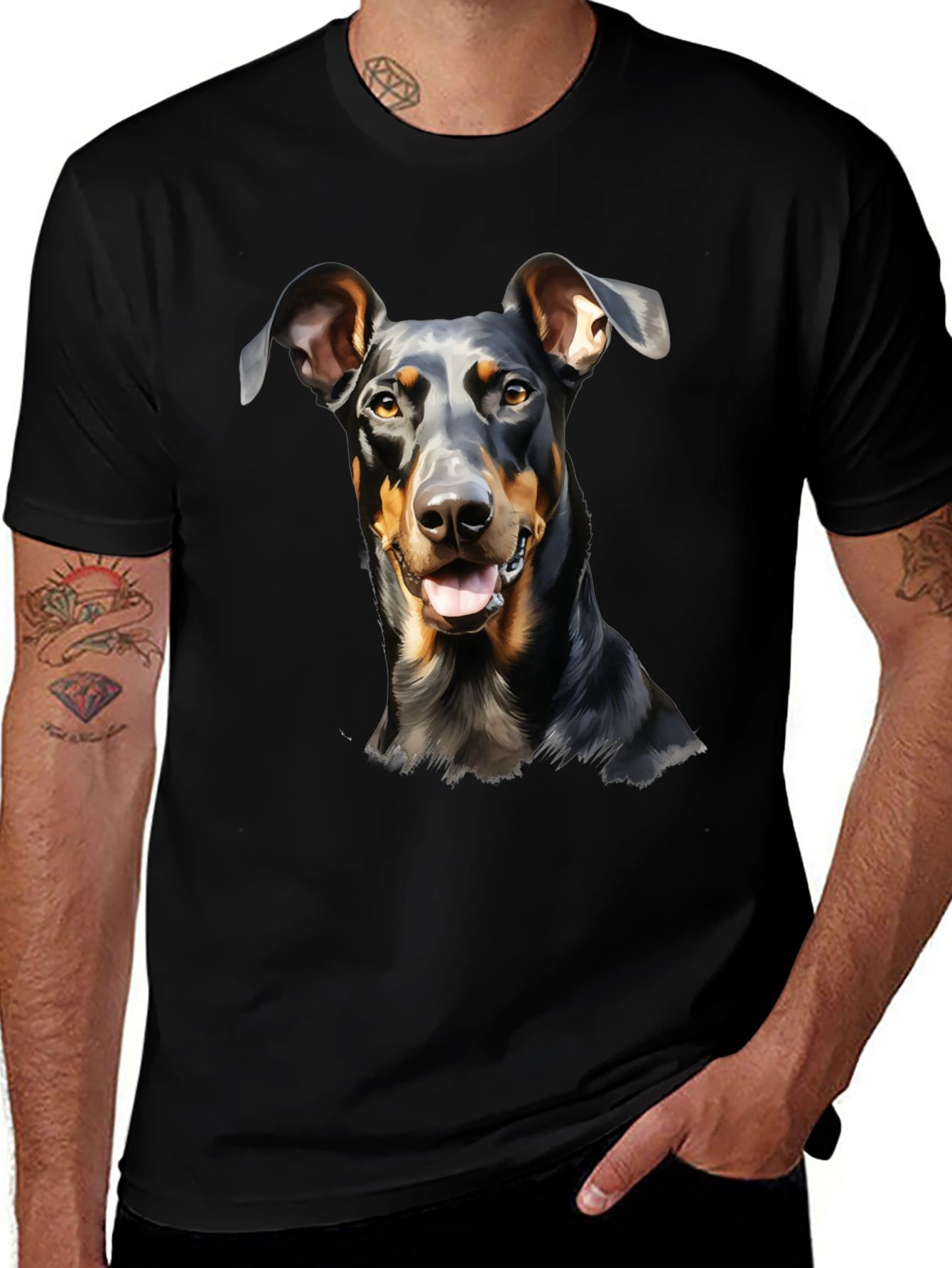 Doberman Dog Graphic Print T-Shirt