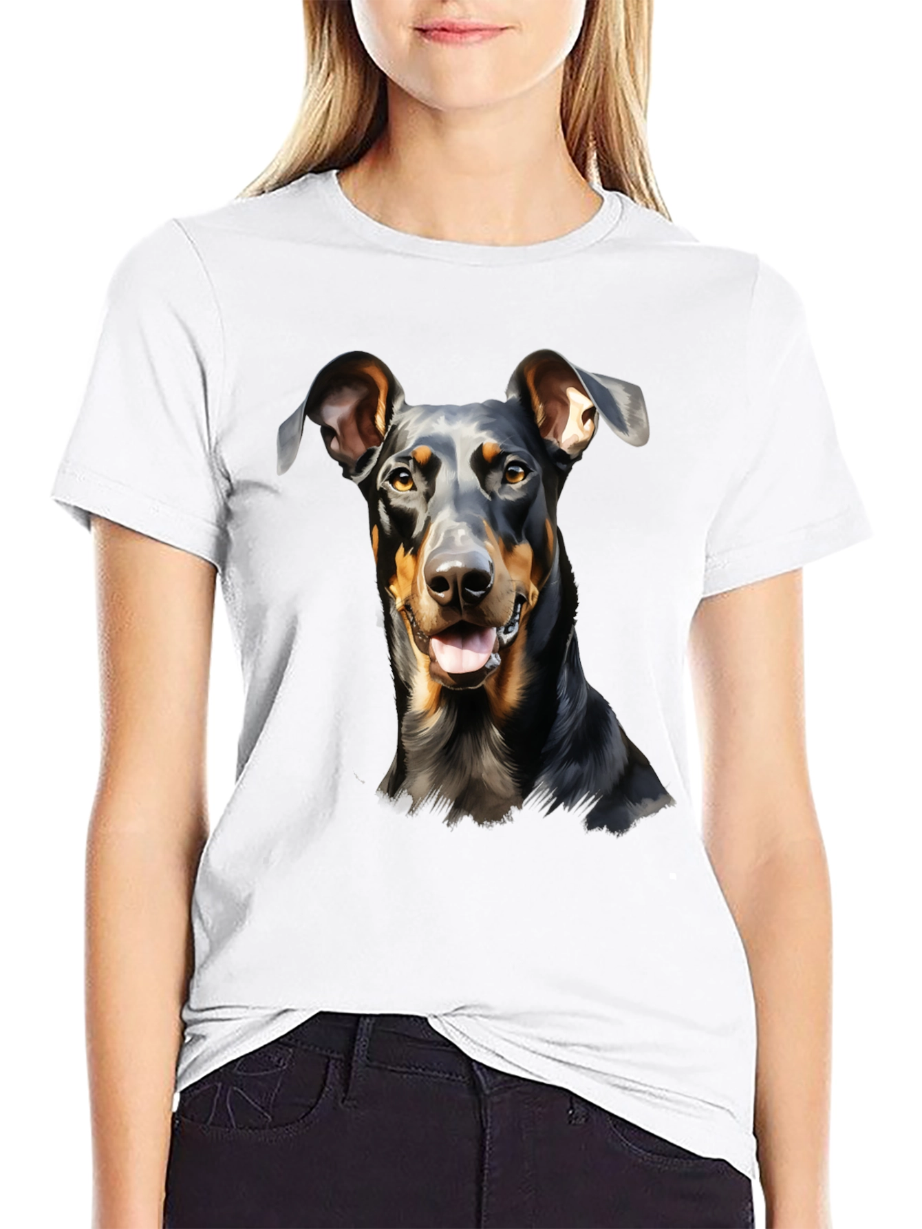 Doberman Dog Graphic Print T-Shirt