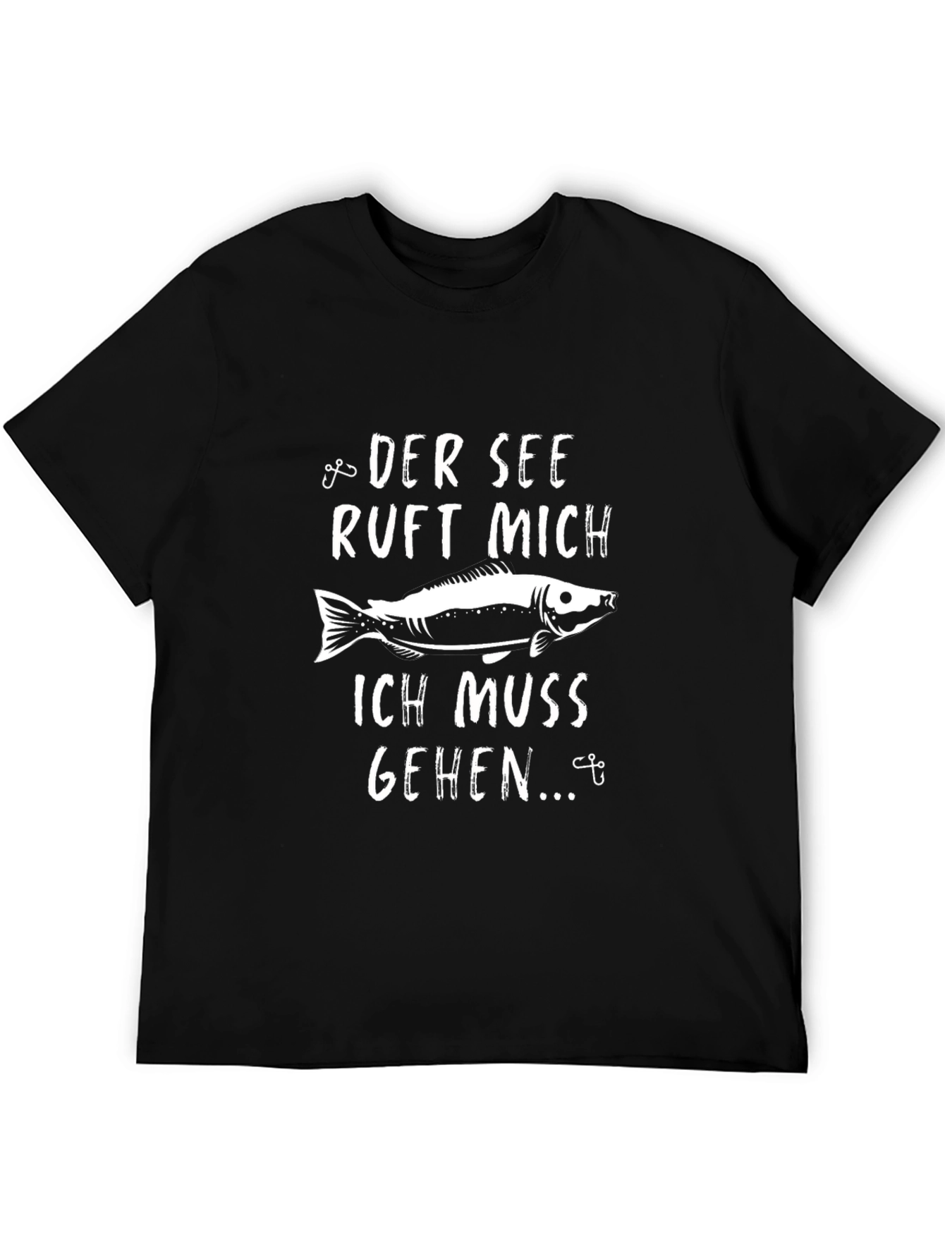 Fishing Lovers Black T-Shirt - The Lake Calls!