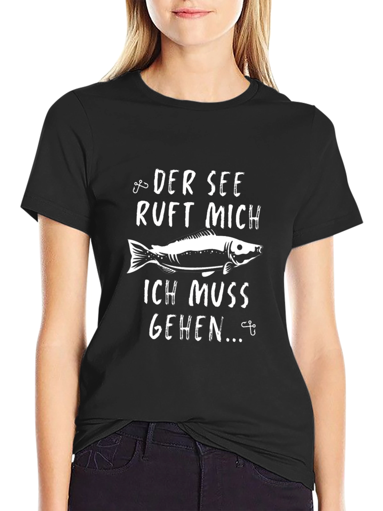 Fishing Lovers Black T-Shirt - The Lake Calls!