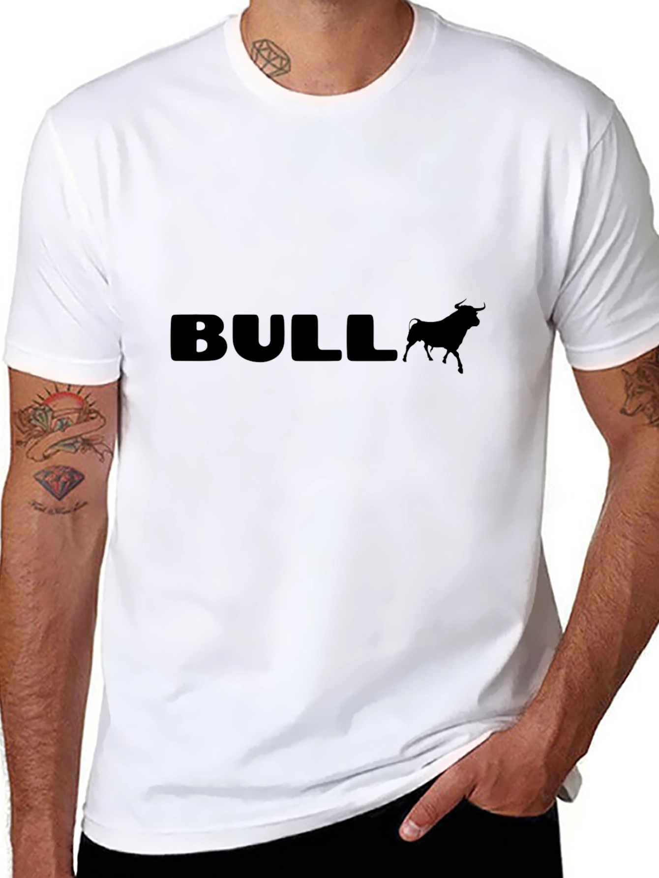 Bold Bull Graphic Tee - Black