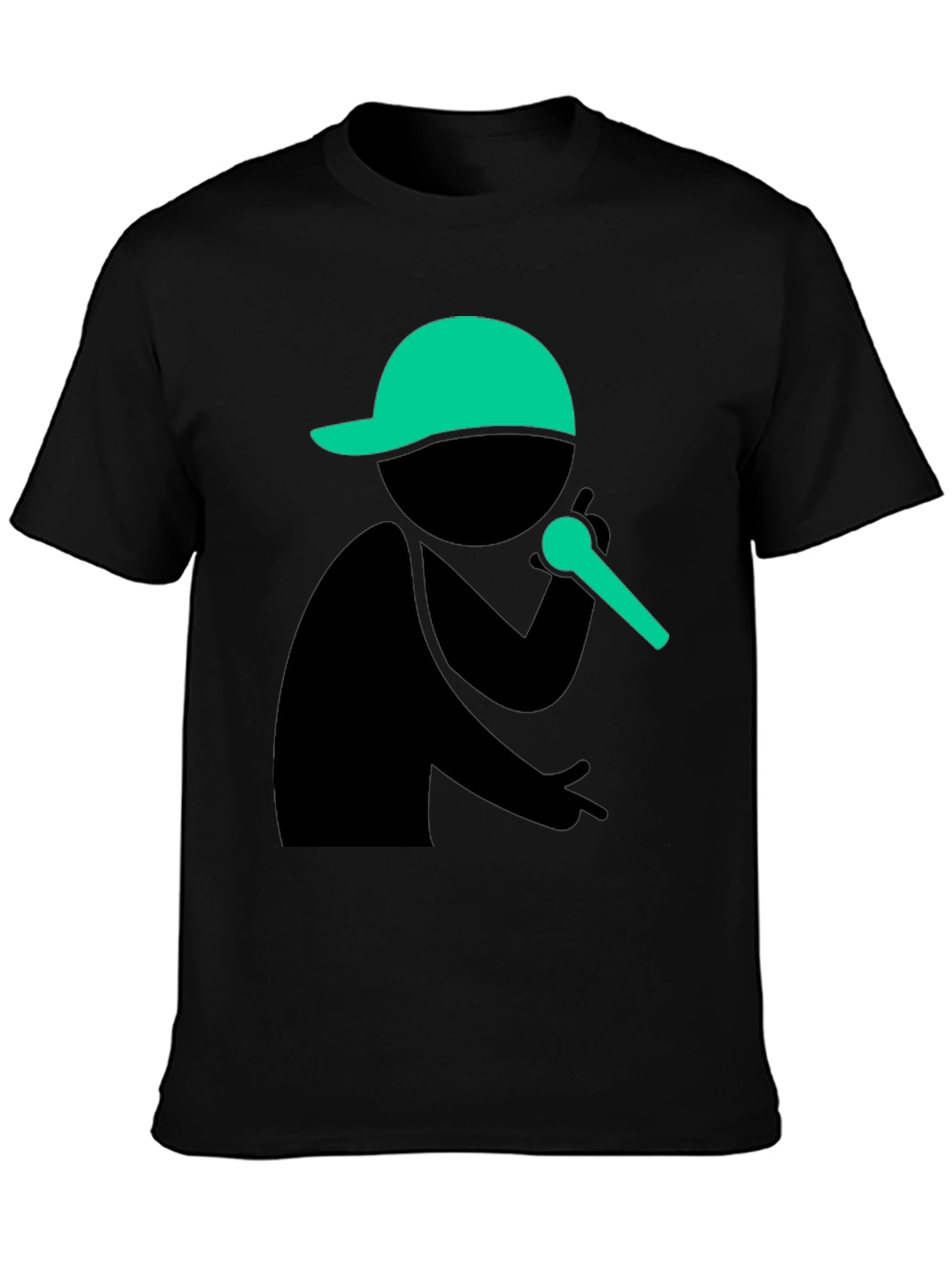 Stick Figure Rapper T-Shirt - Black