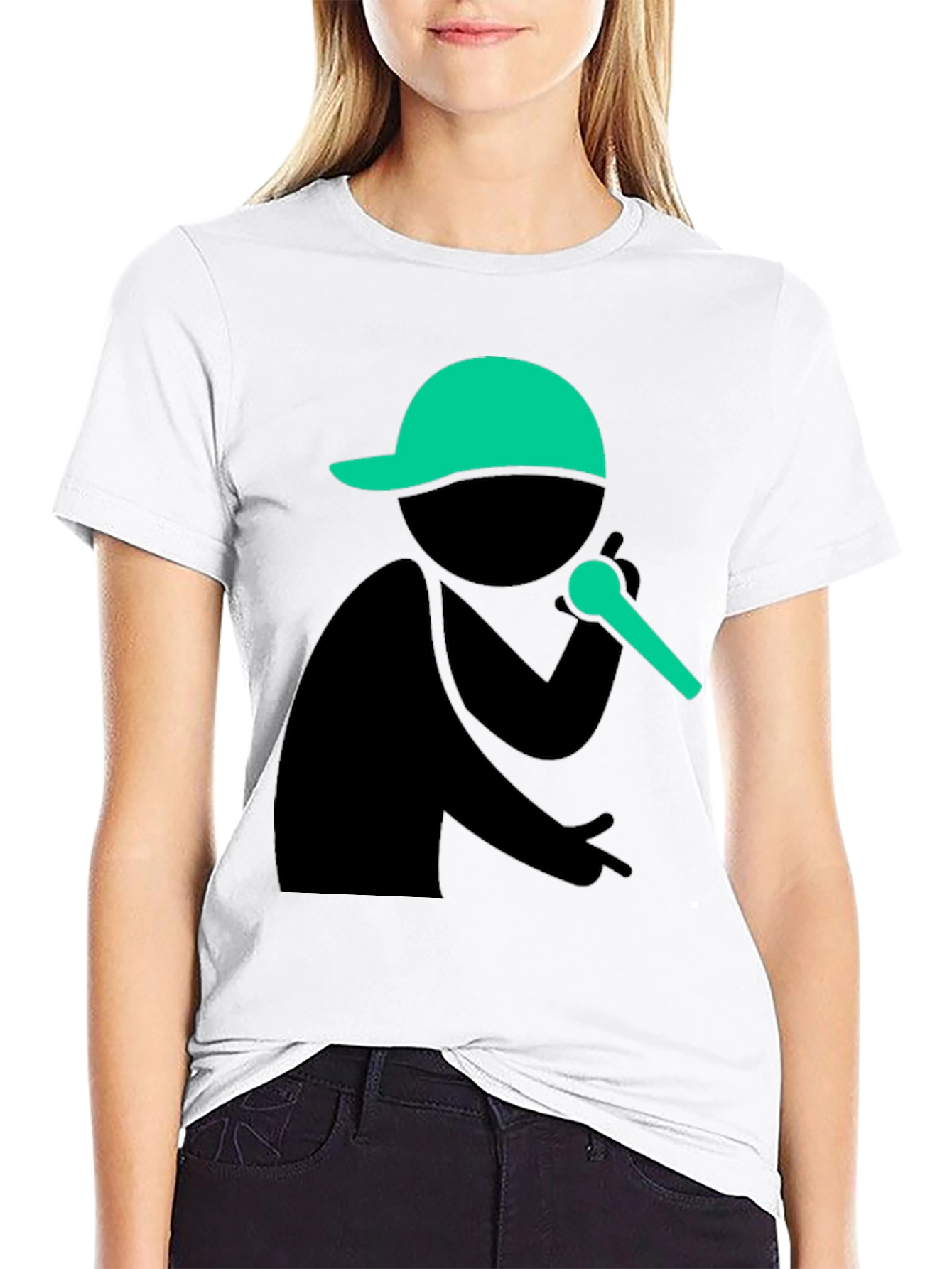 Stick Figure Rapper T-Shirt - Black