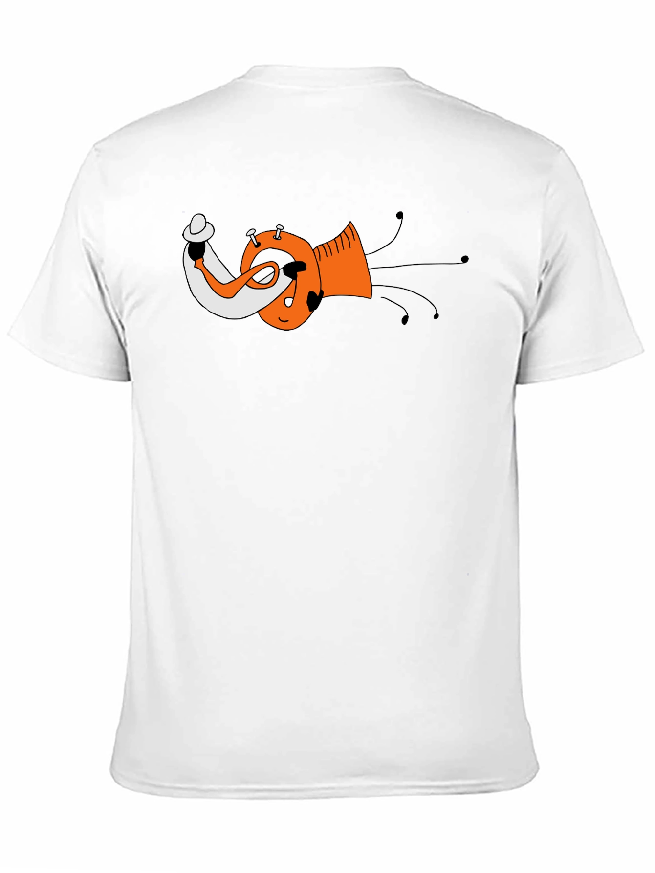 Funky Trumpet Cartoon Graphic Black T-Shirt