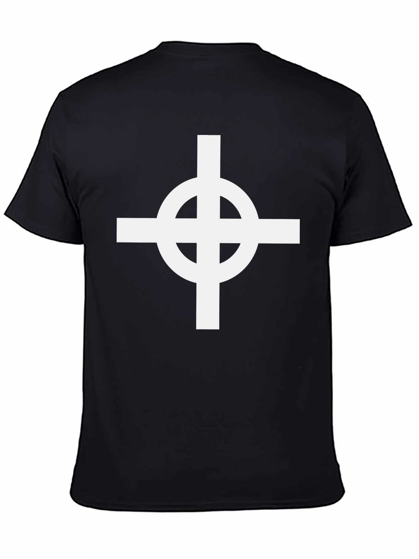 Celtic Cross Graphic Tee - Black Cotton Blend Shirt