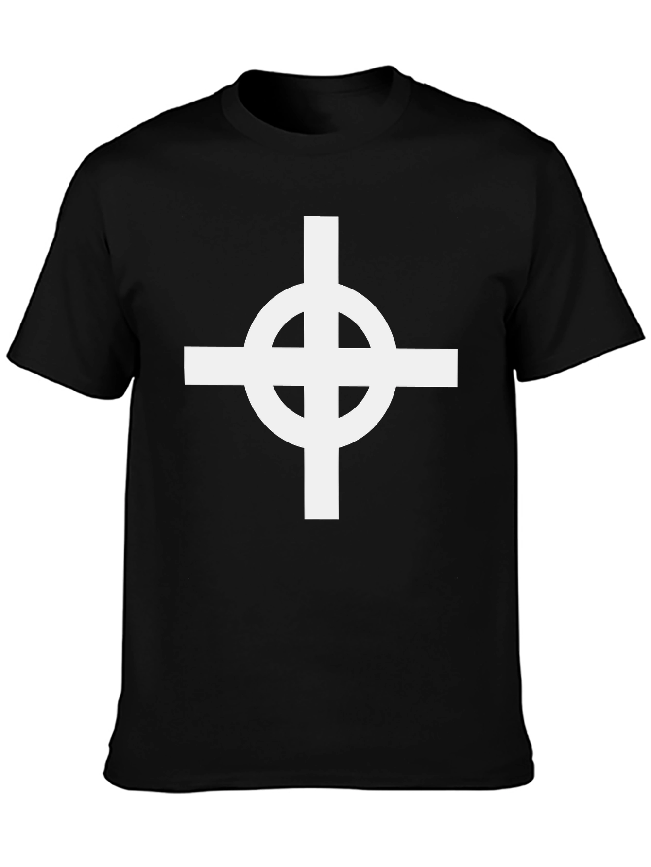 Celtic Cross Graphic Tee - Black Cotton Blend Shirt