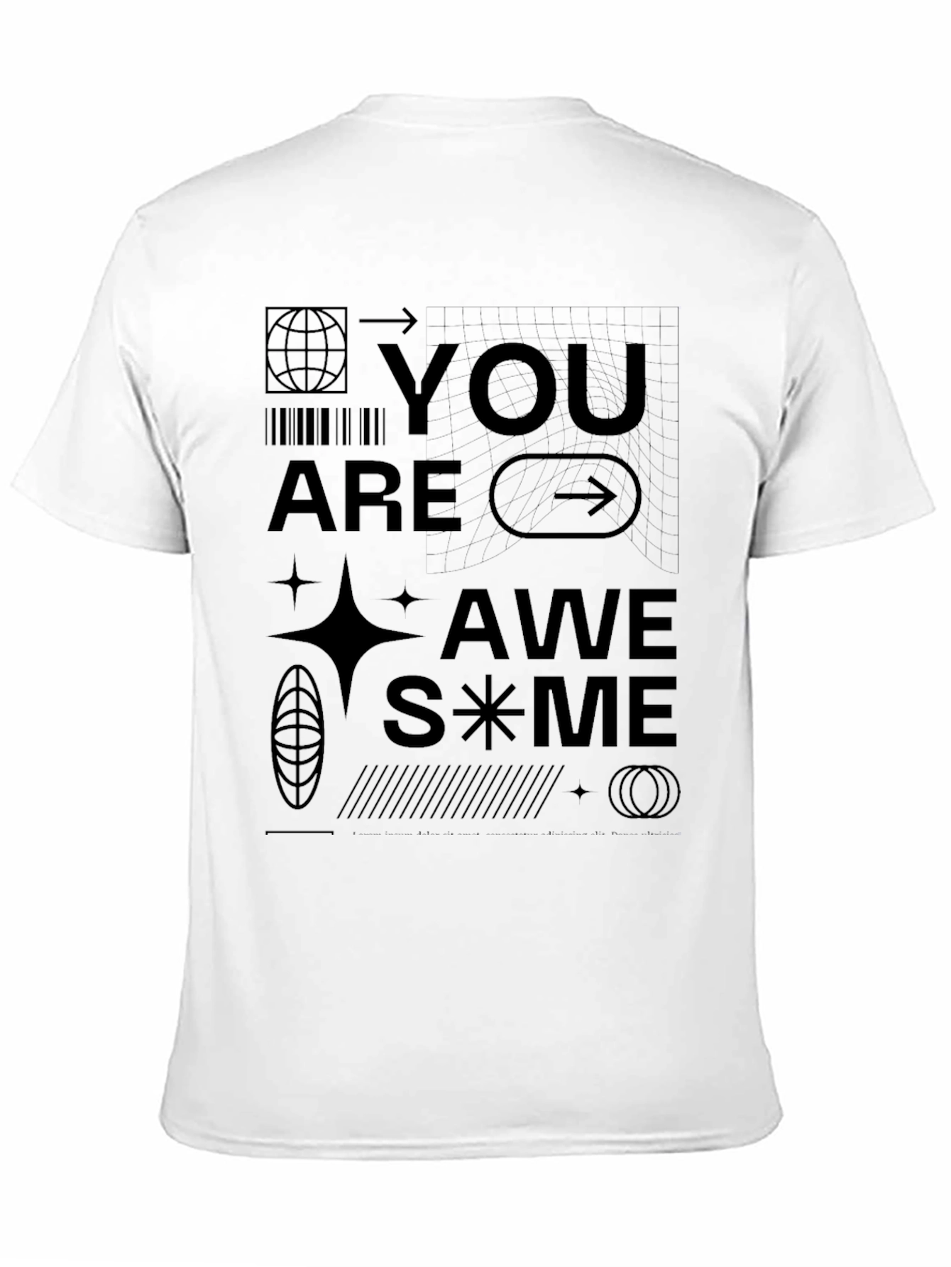 You Are Awesome Graphic Black T-Shirt