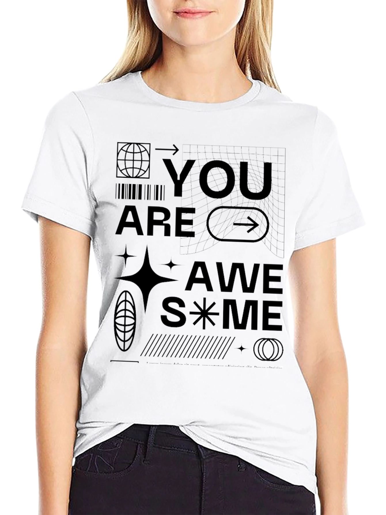 You Are Awesome Graphic Black T-Shirt