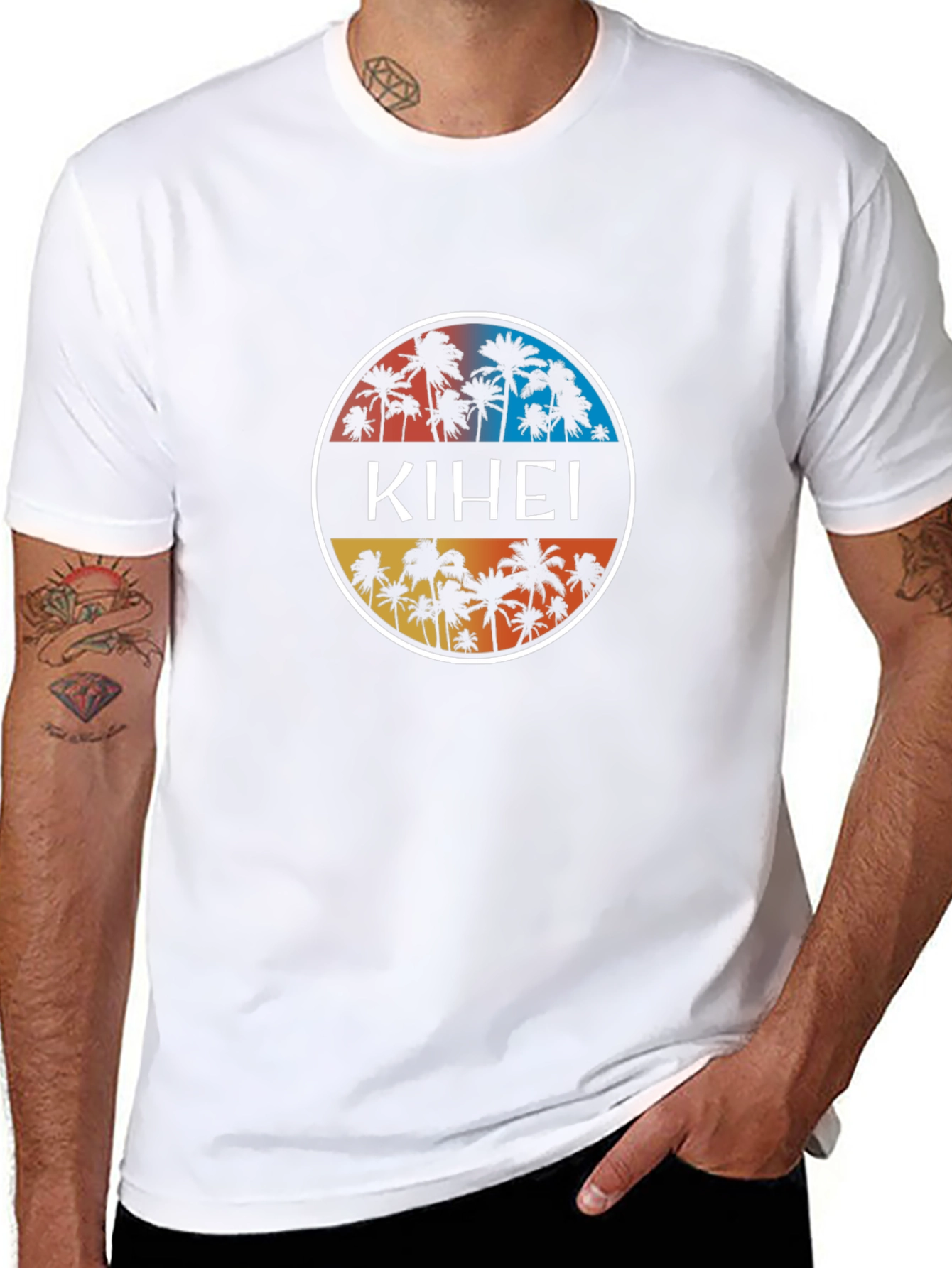 Kihei Palm Tree Graphic Tee - Black