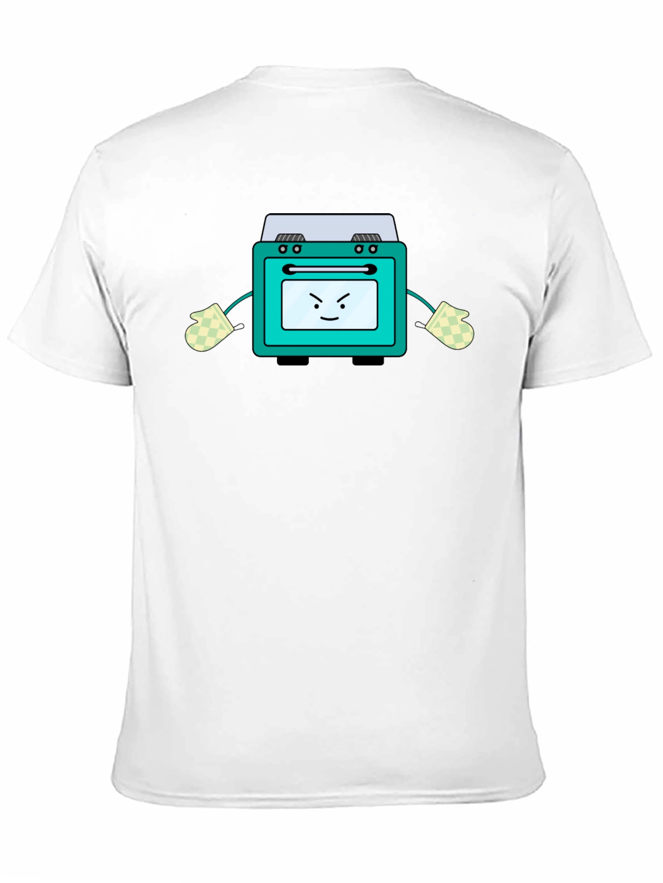Funny Oven Cartoon Graphic Tee - Black