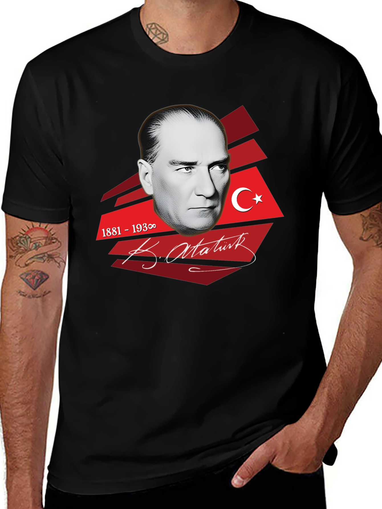 Atatürk Graphic T-Shirt - Black Stylish Mens Tee