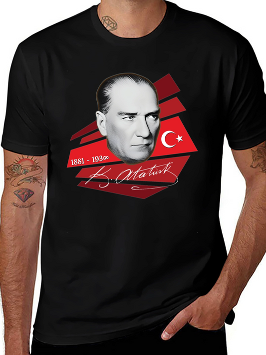 Atatürk Graphic T-Shirt - Black Stylish Mens Tee