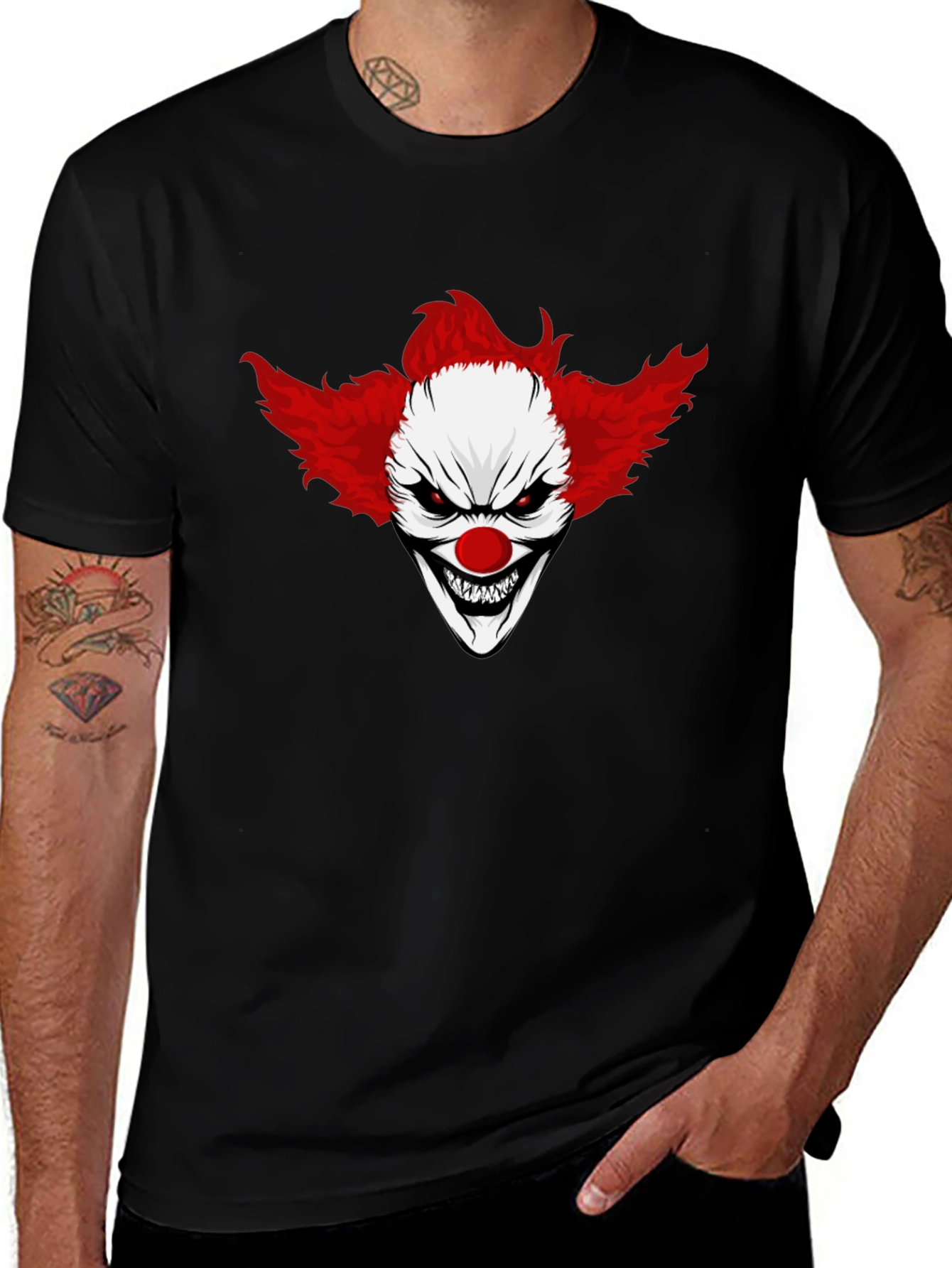 Creepy Clown Graphic Black T-Shirt