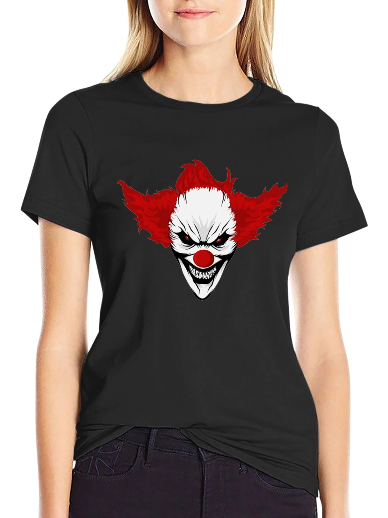 Creepy Clown Graphic Black T-Shirt