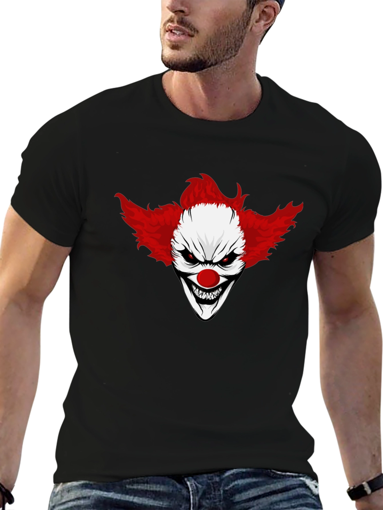Creepy Clown Graphic Black T-Shirt