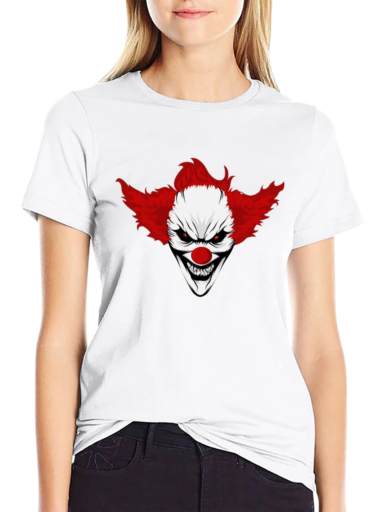 Creepy Clown Graphic Black T-Shirt