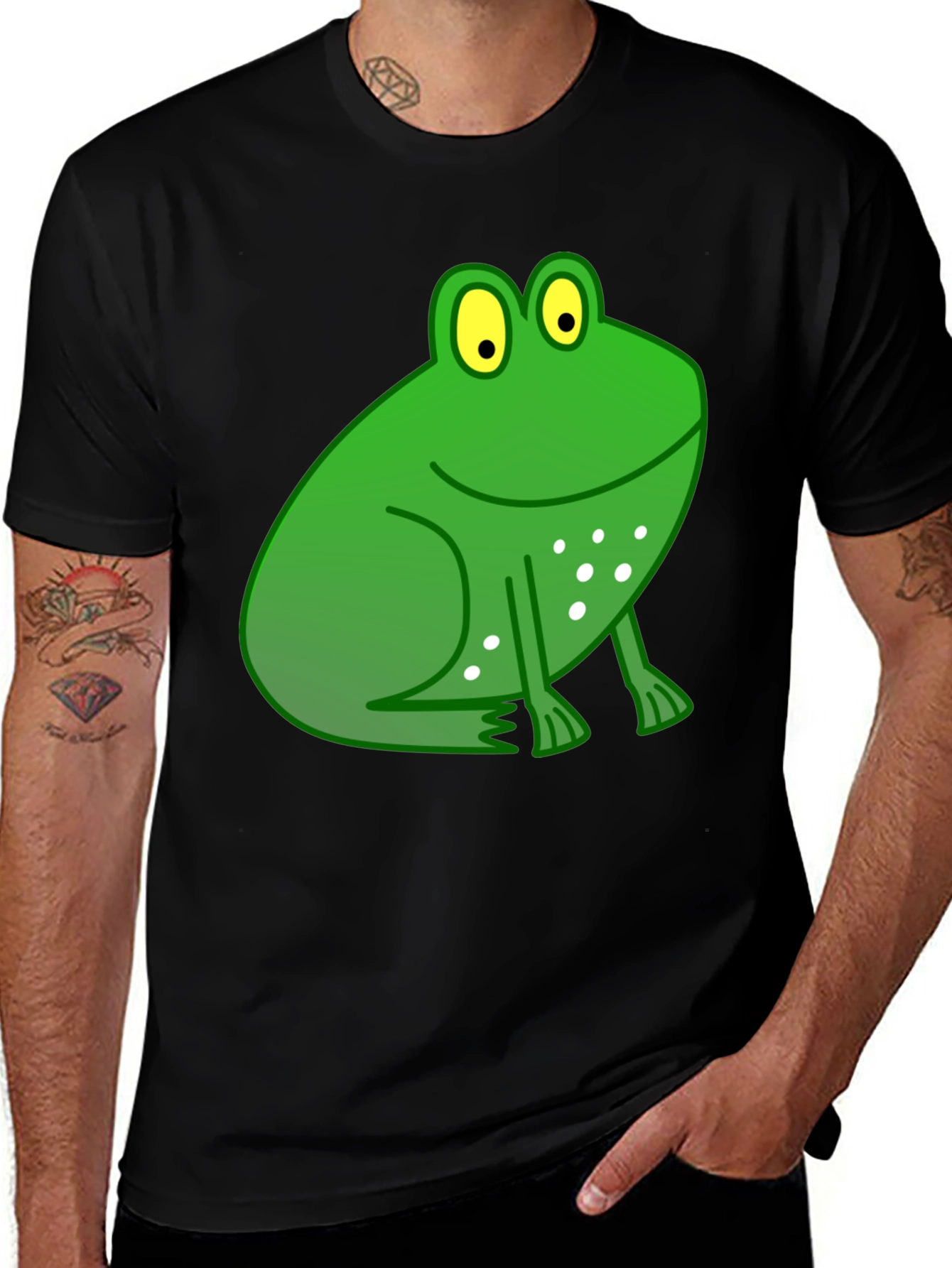 Funny Frog Graphic Black T-Shirt