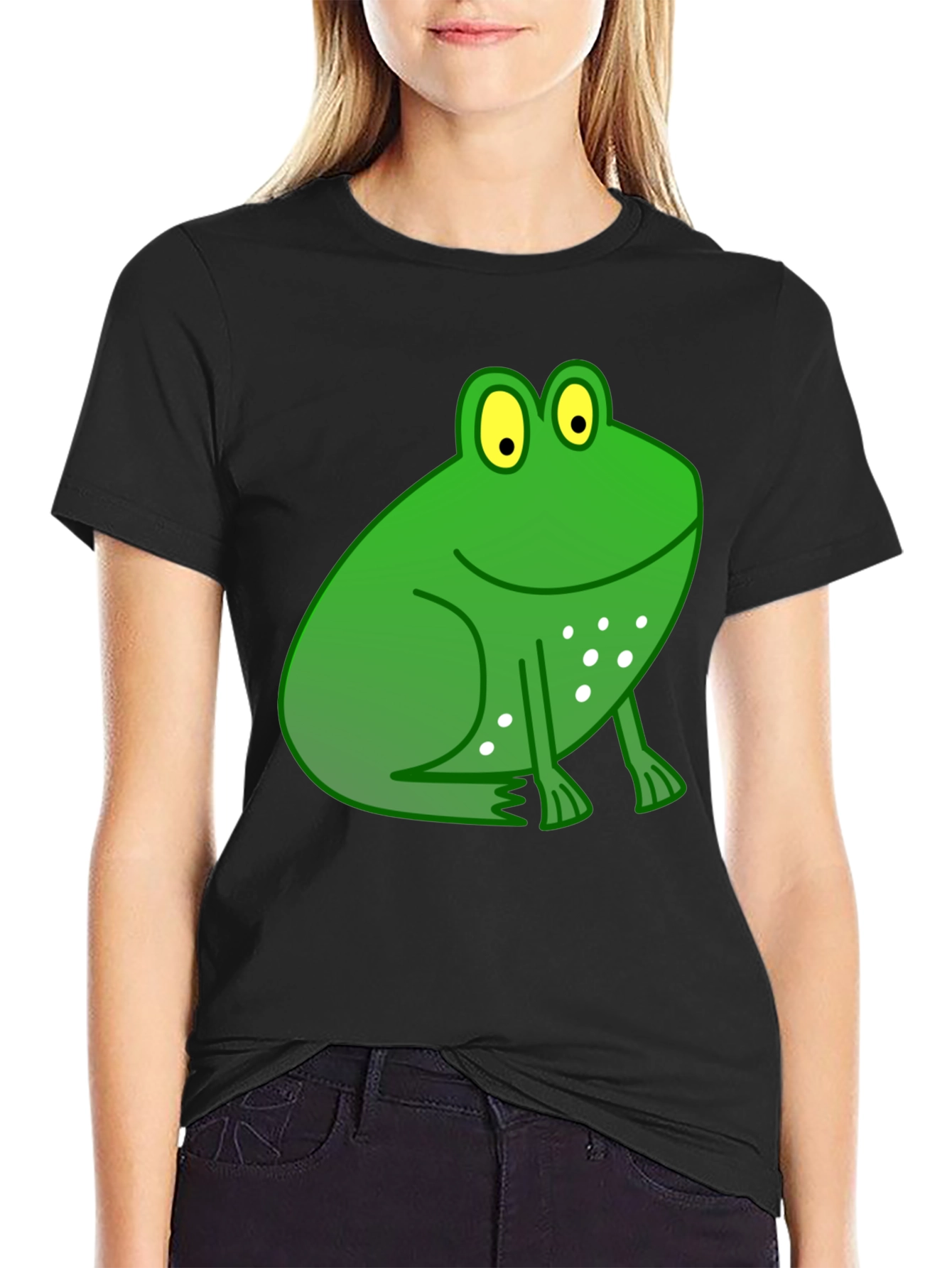 Funny Frog Graphic Black T-Shirt